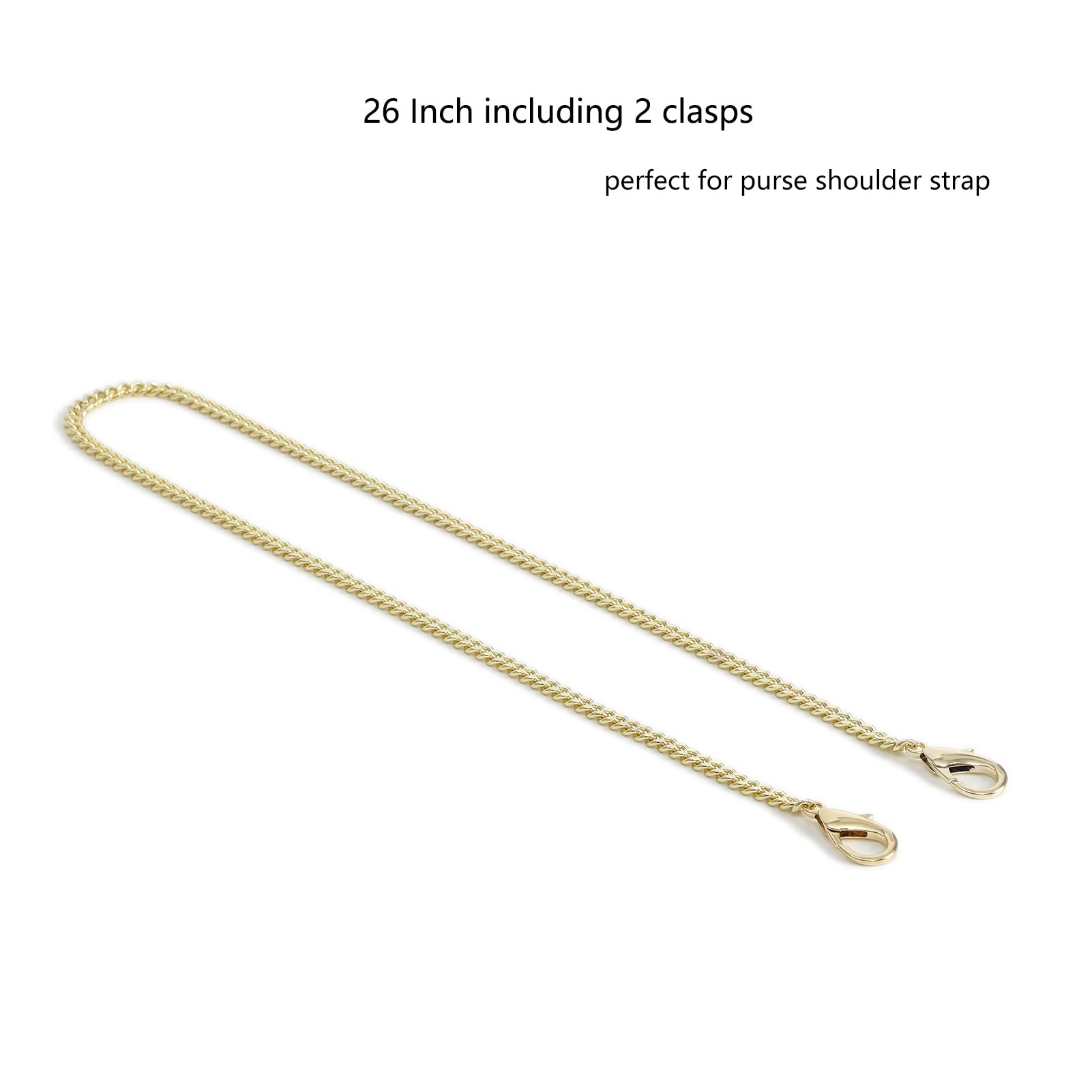 Mini Crossbody Purse Strap Replacement - 26 Inch Light Gold Chain Shoulder Bag Strap with Charms | Perfect for Handbags, Clutches & Evening Bags Accessories