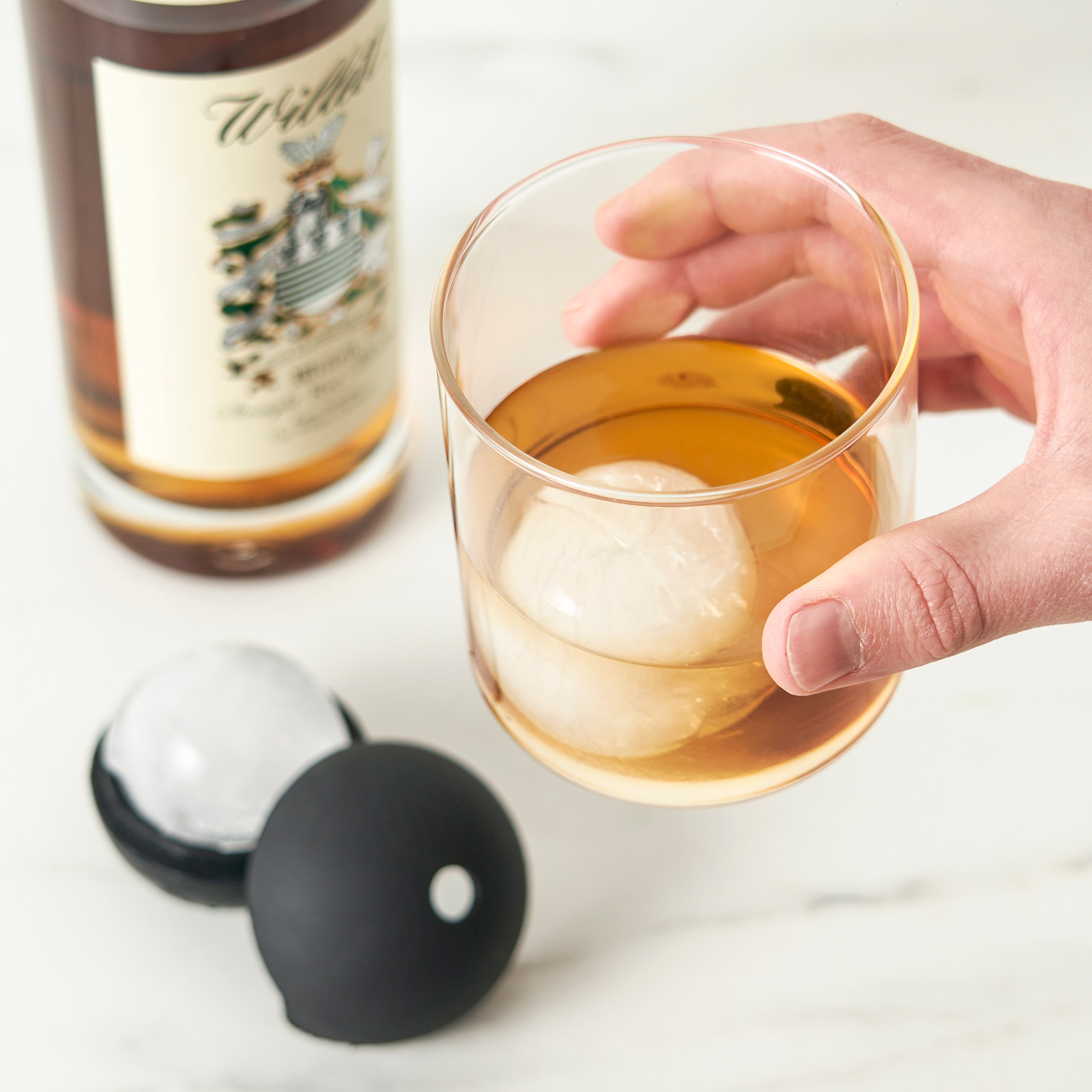 Premium 4-Piece Glacier Ice Sphere Molds for Whiskey, Cocktails & Bourbon - Perfect for Home Bars, Parties & Gifts
