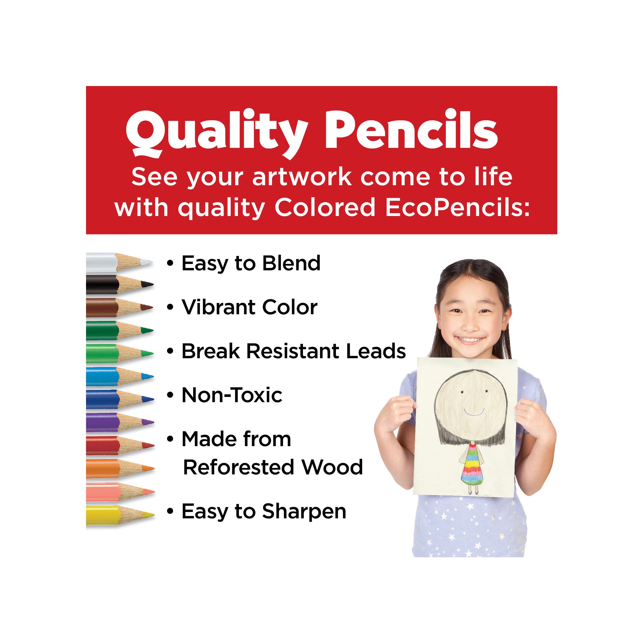 World Colors 15 Colored Eco-Friendly Pencils - Non-Toxic, Vibrant Colors for Artists & Students #120112CCE | Perfect for Sketching, Coloring Books & School Projects