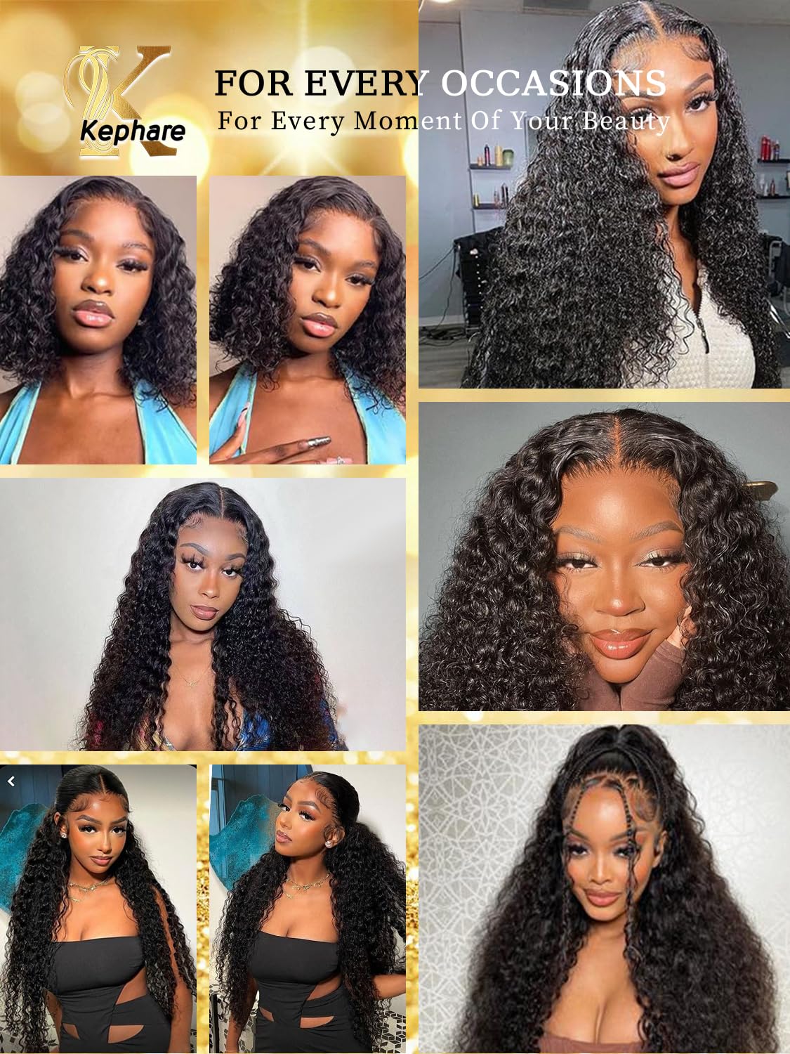 5x5 HD Lace Glueless Wigs for Black Women - 180% Density Human Hair Curly Wigs (24 Inch) | Wear & Go Natural Look for Daily Wear, Parties & Special Occasions