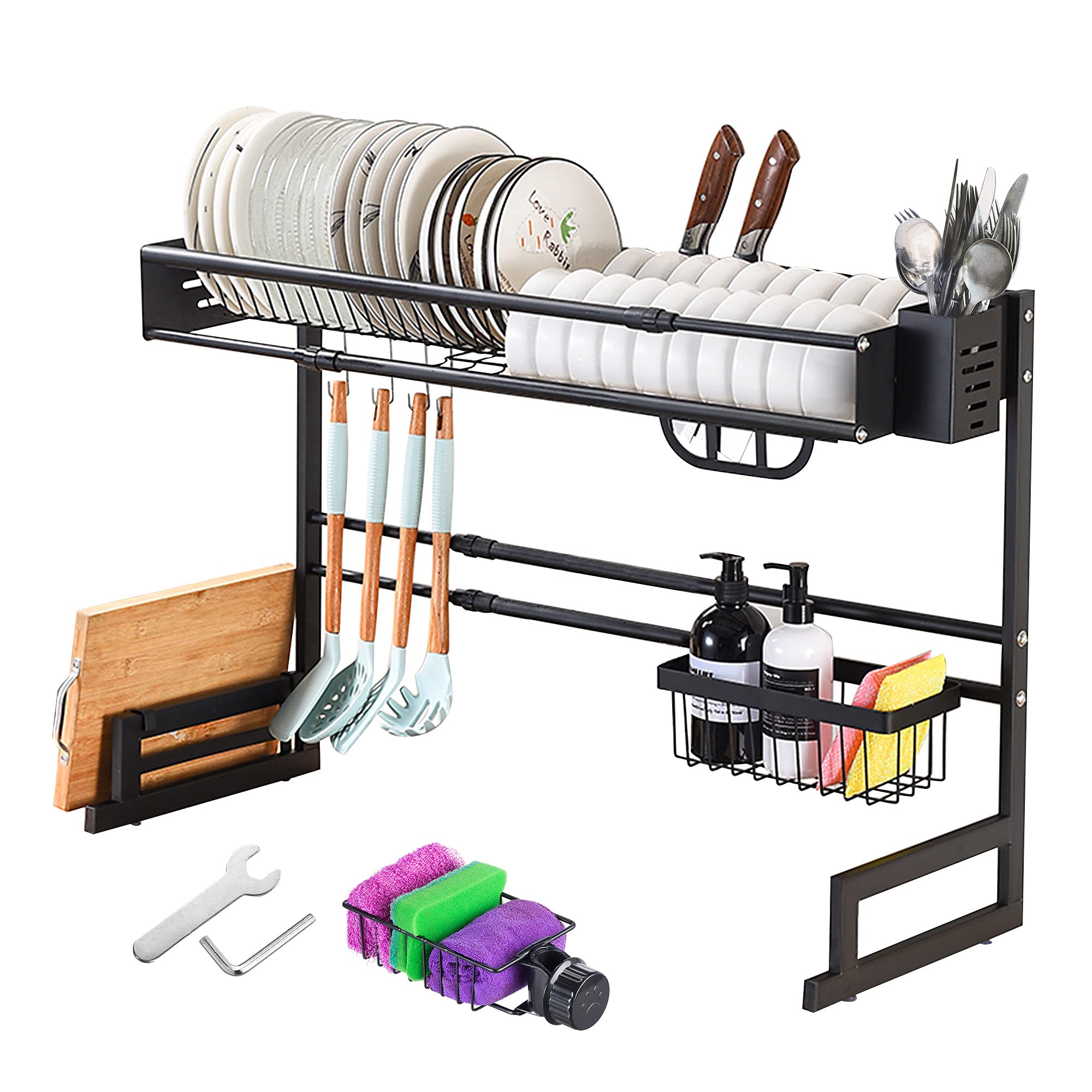 Adjustable Over Sink Dish Drying Rack (25
