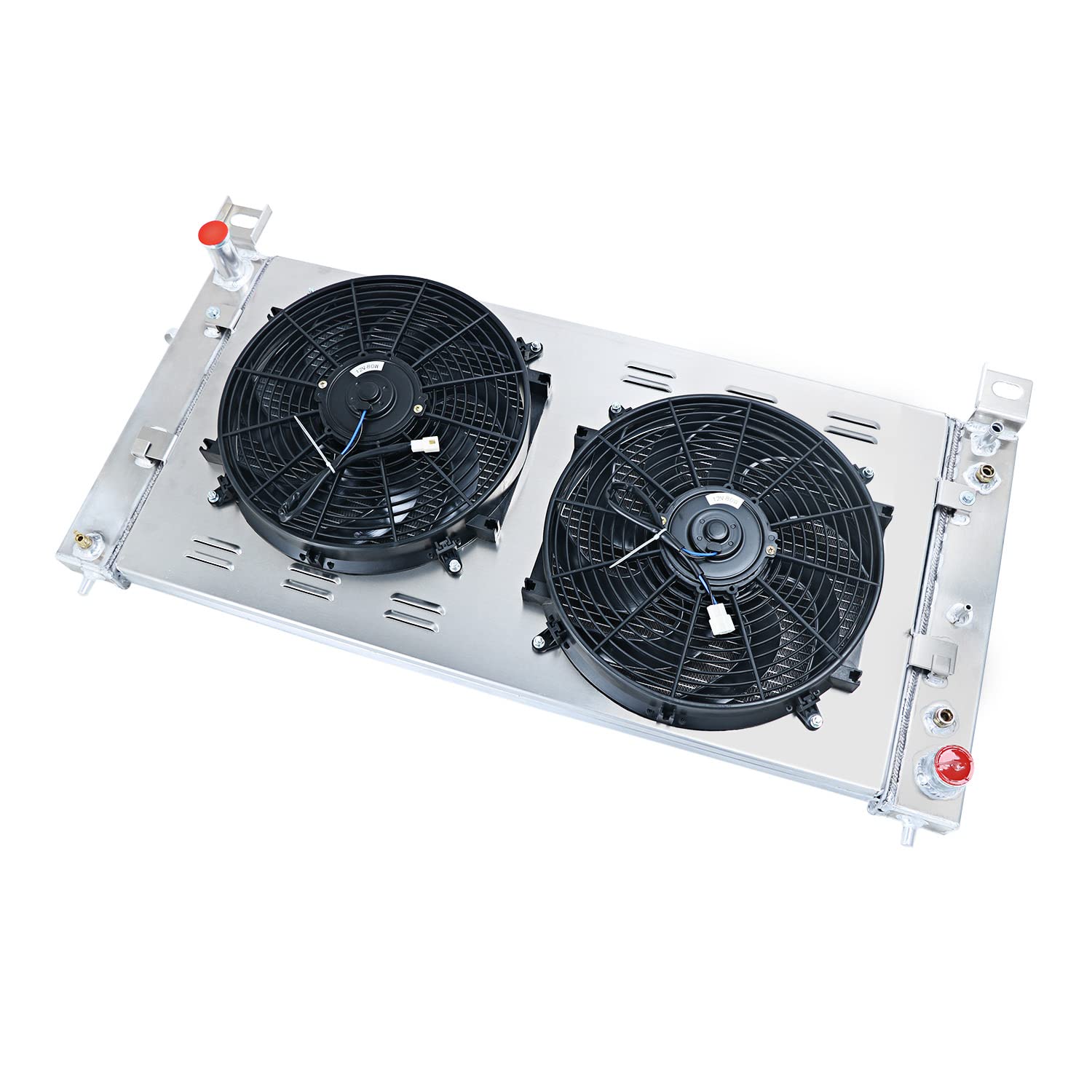 High Performance Aluminum Radiator for 1999-2014 Chevy Silverado 1500/2500/3500 with 4.3L 4.8L 5.3L 6.0L V6 V8 Engines - 3 Row Cooling System with Dual 14