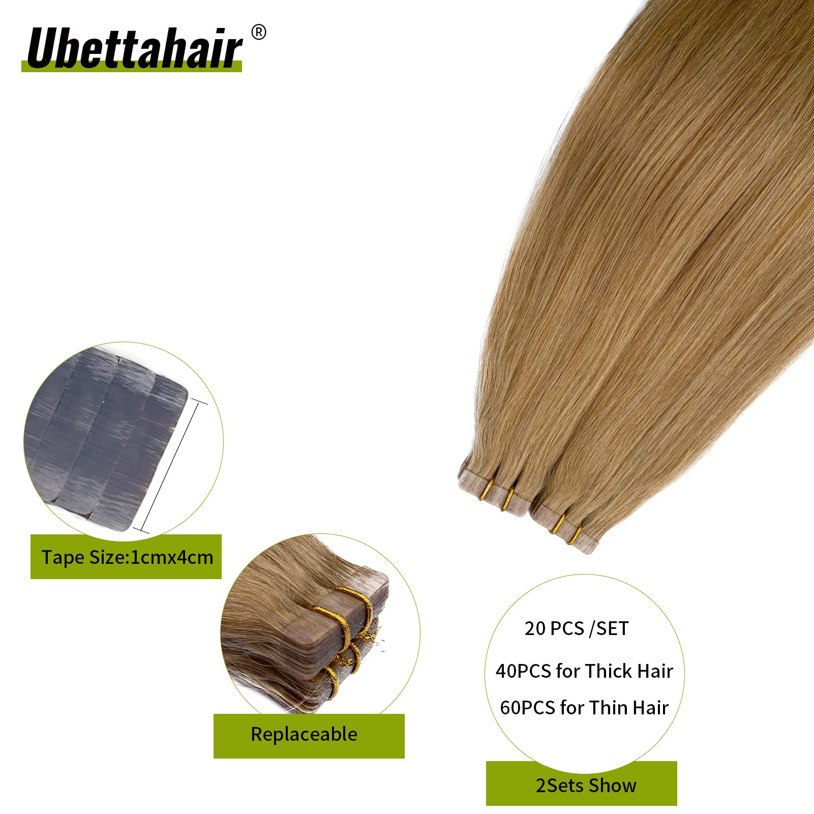 20pcs 16-inch Strawberry Blonde Tape-in Hair Extensions | 30g Human Remy Hair | Seamless Skin Weft Silk Straight Double Sided Invisible Tape | Perfect for Daily Wear, Parties & Special Occasions