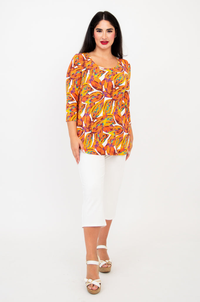 Jazz 3/4 Sleeve Top for Women - Soft Bamboo Fabric - Koko Style - Perfect for Casual Wear & Summer Outfits