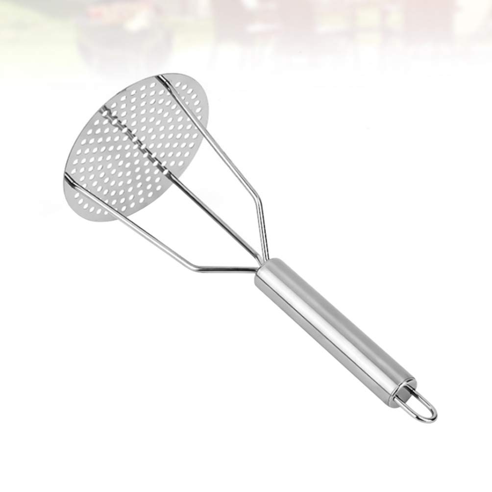 2-Pack Hemoton Potato Masher & Garlic Slicer - Stainless Steel Kitchen Utensil for Mashed Potatoes, Baby Food, and Vegetable Prep | Perfect for Home Cooking, Meal Prep, and Professional Kitchens