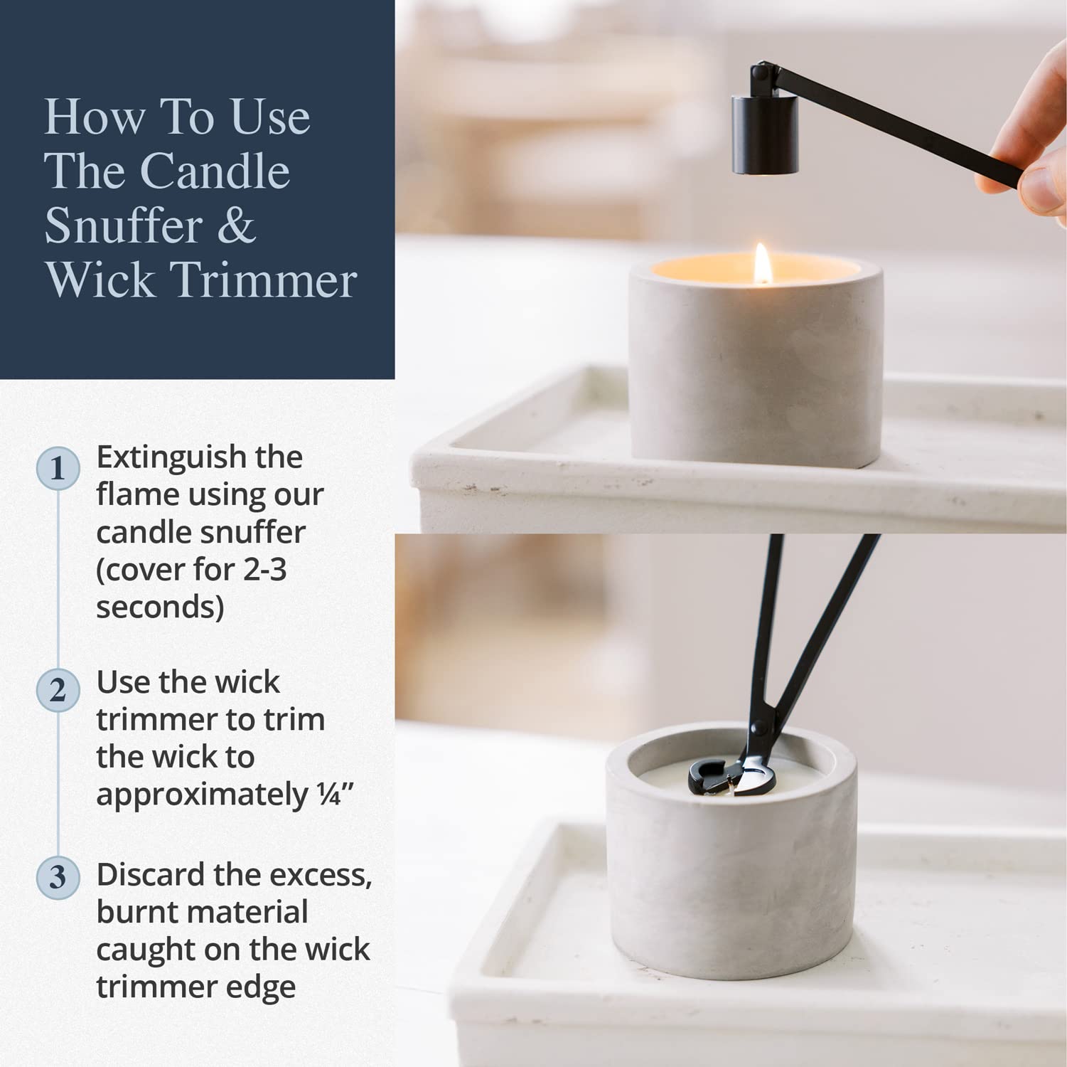 Premium Candle Wick Trimmer & Snuffer Set - Stainless Steel Candle Care Tools for Home, Spa, and Meditation - Choose Your Color (Gold, Silver, Rose Gold) - Perfect for Aromatherapy, Relaxation, and Romantic Ambiance