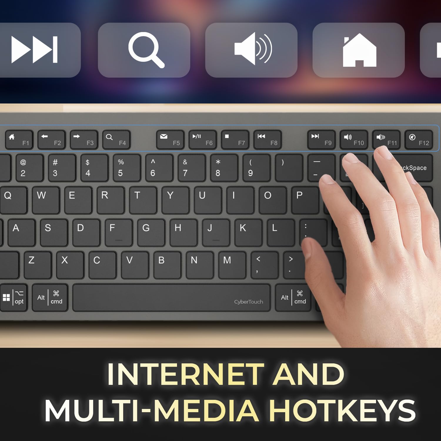 Adesso Wireless Scissor Switch Keyboard and Mouse Combo with Copilot AI Hotkey - Multi-OS Compatible for Mac/Windows, Quiet Typing, 2.4GHz USB Dongle - Perfect for Office Work, Gaming, and Home Computing