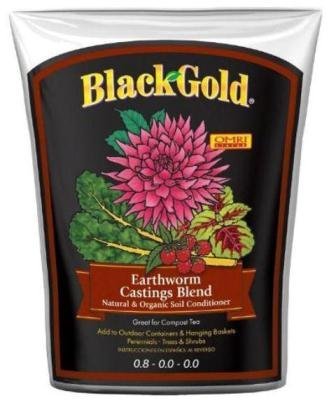 Black Gold 1490302 8 QT Premium Organic Earthworm Castings Blend - Natural Soil Amendment for Gardens, Lawns & Houseplants
