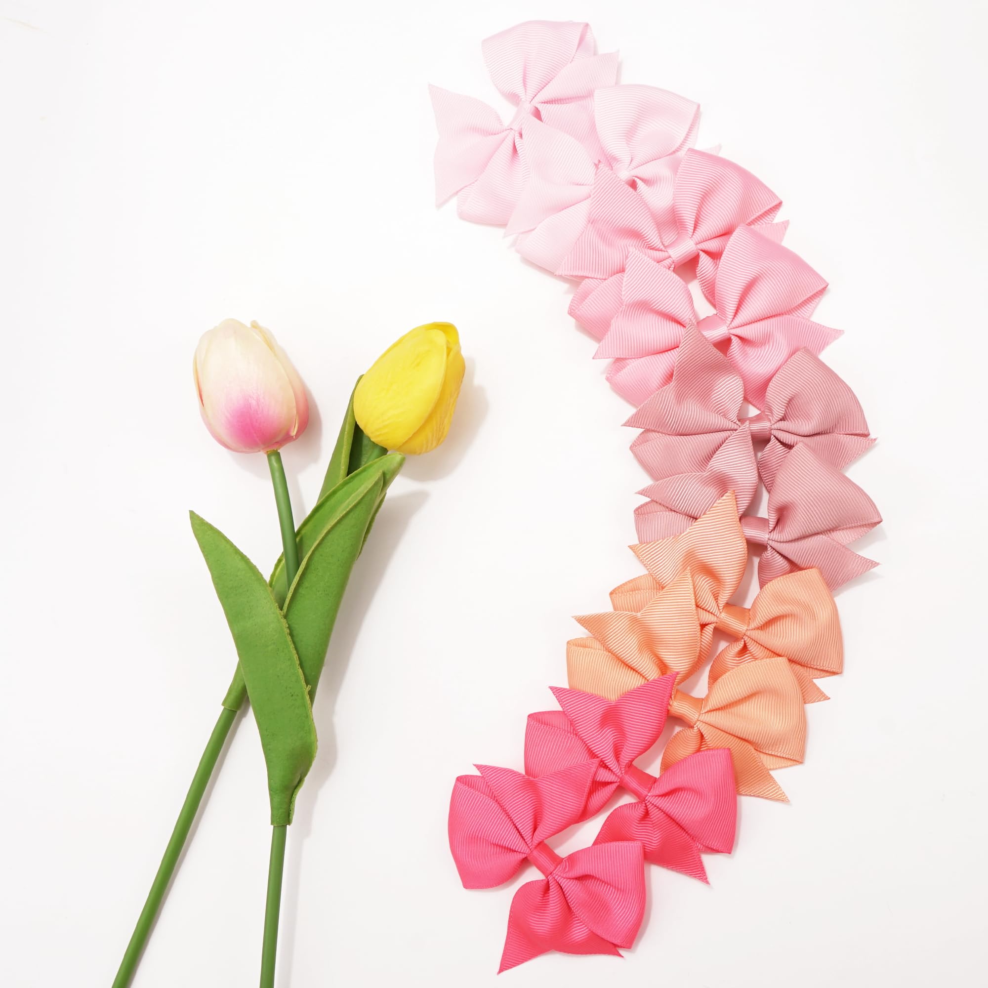 30PCS Girls' Hair Clips Set - 15 Colorful Grosgrain Ribbon Alligator Clips (3.5 Inch) for Toddlers & Kids - Perfect for School, Parties, Holidays & Daily Hair Styling
