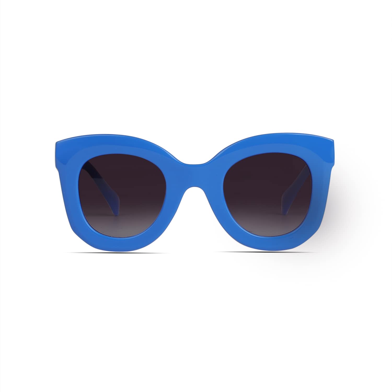 Trendy Butterfly Sunglasses for Women - Round Cat Eye Sun Glasses with Thick Frame & Freckles Design | Perfect for Beach, Summer Outfits & Fashion Accessories