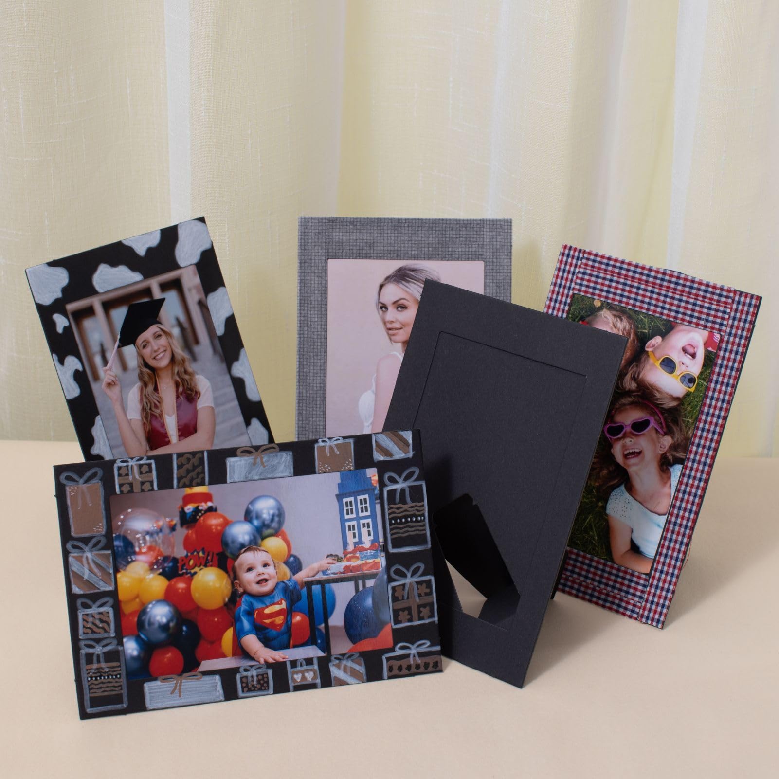 4x6 Cardboard Photo Frames - 50 Pack Black for DIY, Weddings & Classrooms