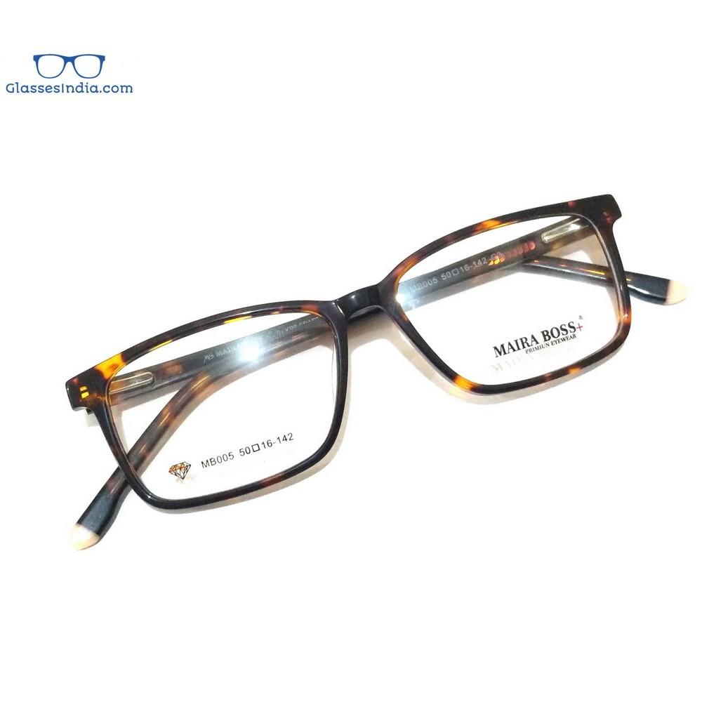 Stylish Slim Rectangle Acetate Full Frame Glasses MB005DA - Trendy Eyewear for Men & Women - Perfect for Office, Reading & Everyday Fashion