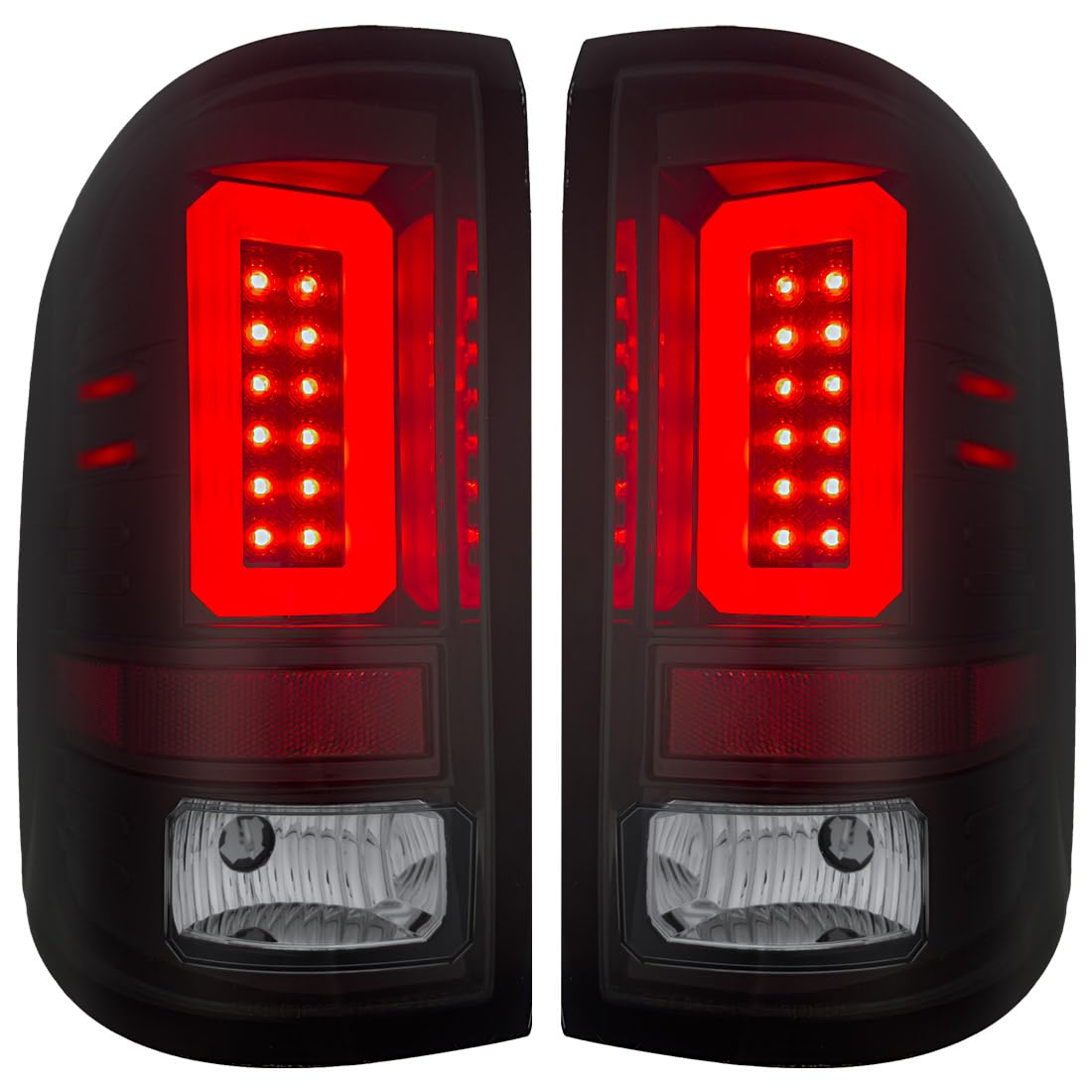 RECON OLED Tail Lights for 2014-2018 GMC Sierra 1500 & 2014-2019 Sierra 2500/3500 - Smoked Lens LED Running Lights (Direct Replacement for Factory Halogen Lights) - Perfect for Night Driving & Enhanced Truck Style