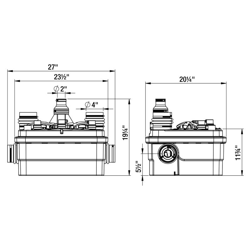 Saniflo 029 Sanicubic 2 (IP68) 240V Duplex Grinder Pump System - Heavy Duty Wastewater Lift Station for Residential & Commercial Use - Ideal for Basements, Garages and Remote Bathroom Installations