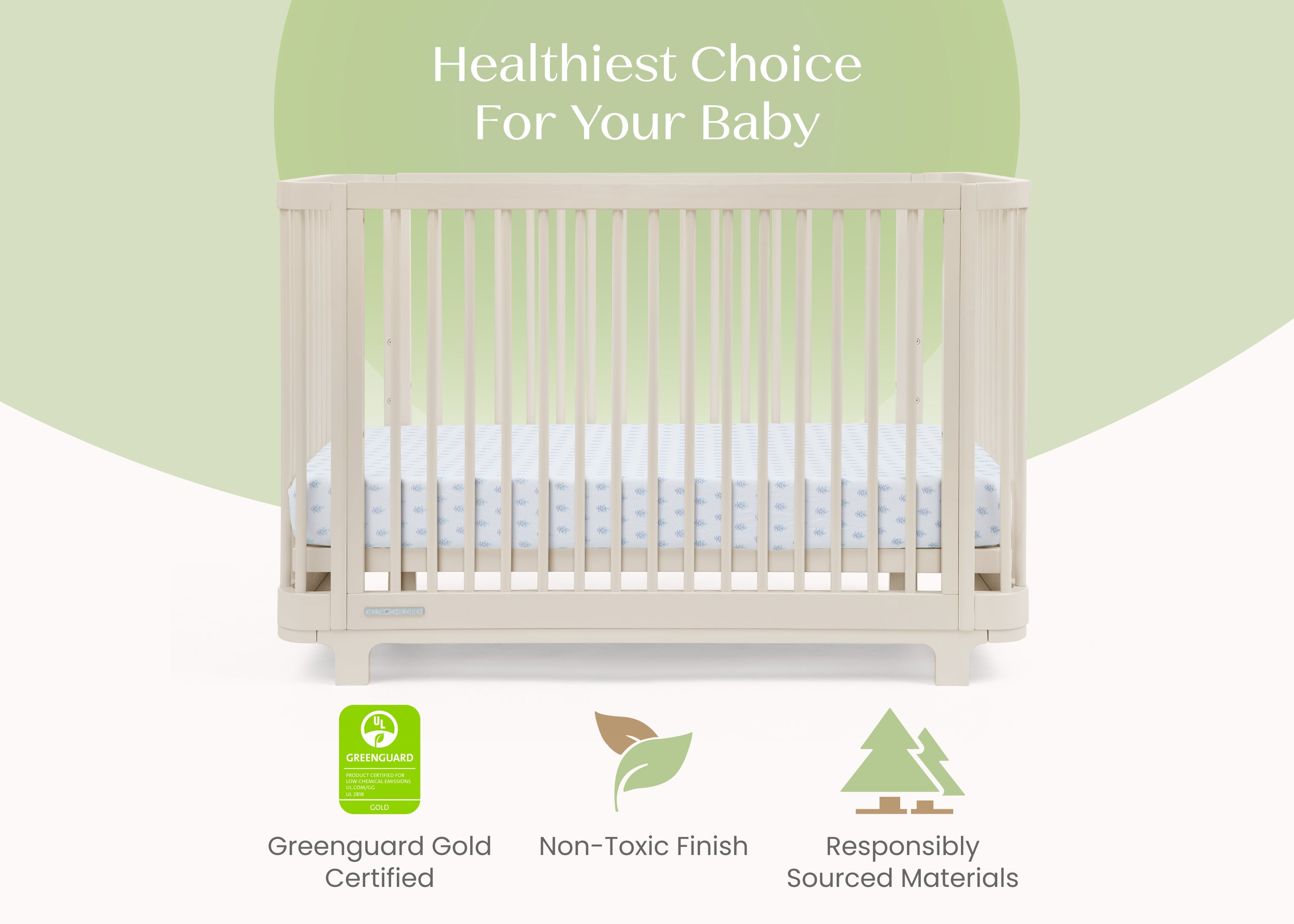 Nest 4-in-1 Convertible Baby Crib - Toddler Bed, Daybed & Full-Size Bed - Safe Nursery Furniture for Newborn to Teen - Perfect for Bedrooms, Daycare & Guest Rooms