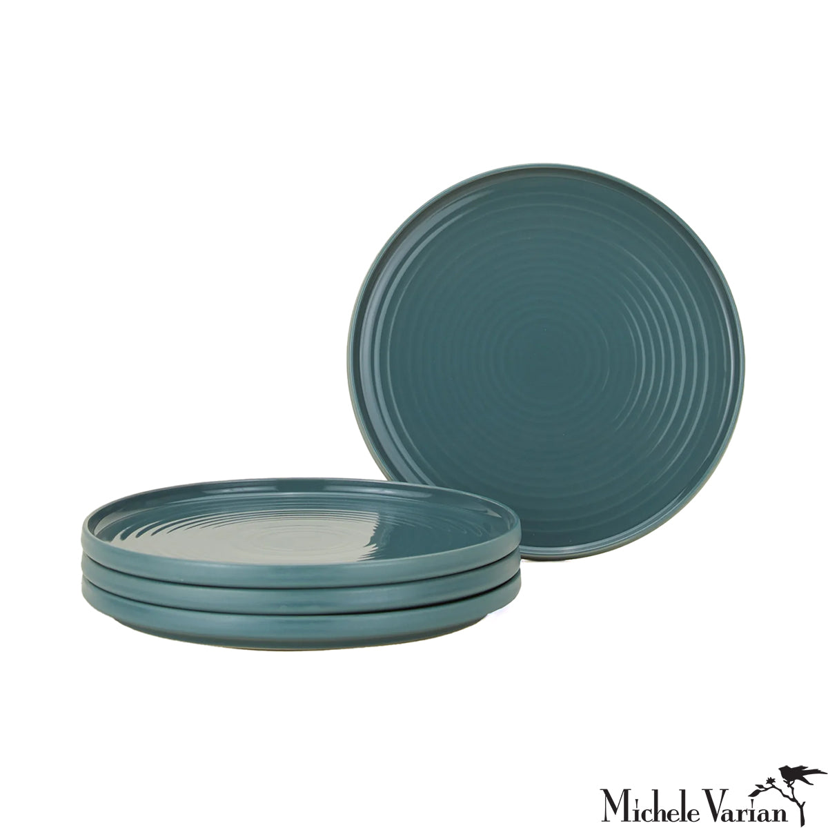 4-Piece Peacock Design Salad Plate Set - Elegant Dinnerware for Home, Restaurants & Parties - Durable & Stylish for Everyday Use & Special Occasions