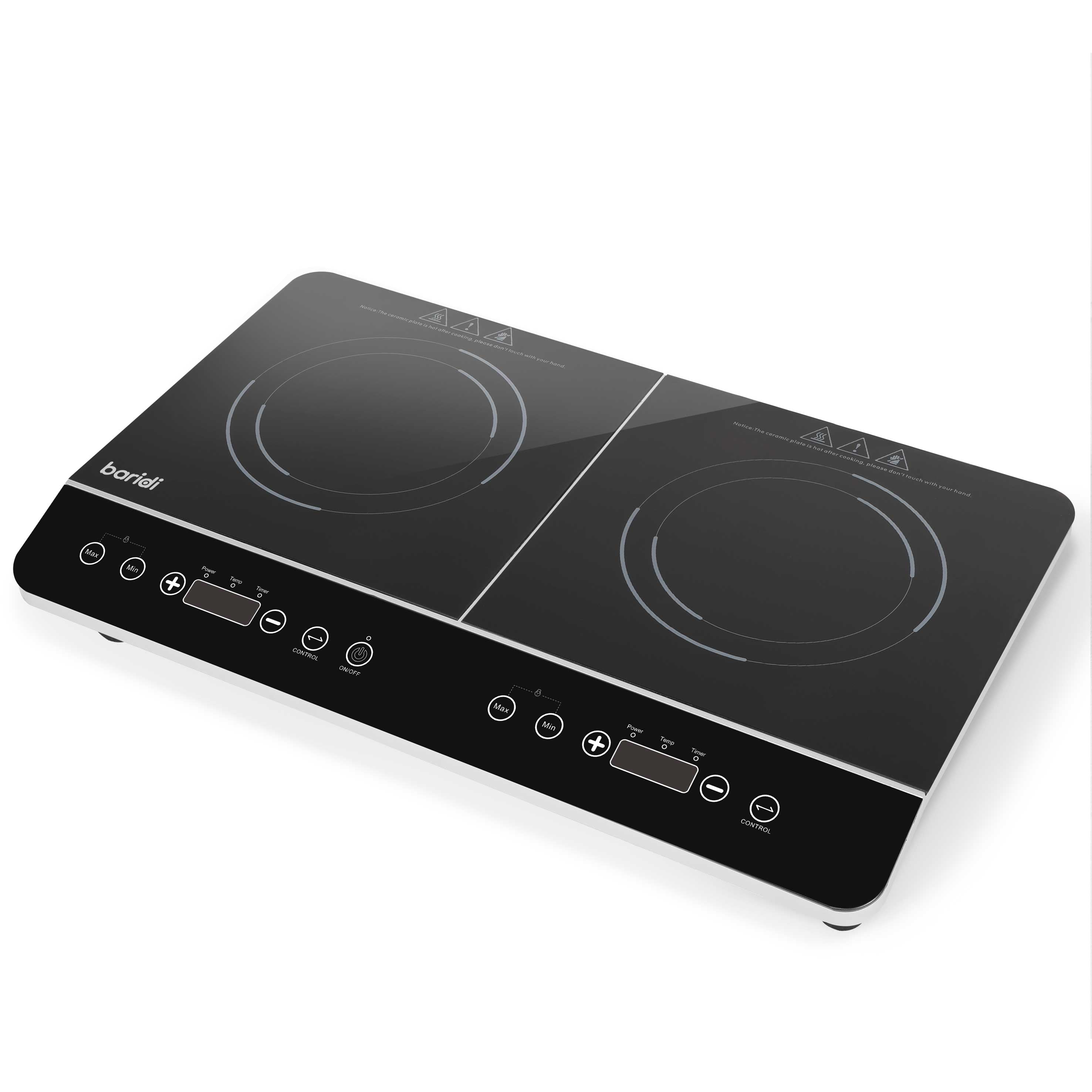 Baridi Portable Induction Hob - 2 Burner Cooktop, 2800W Power, 10 Heat Settings, Timer Function, Black DH146 | Perfect for Home, Kitchen, Camping & Outdoor Cooking