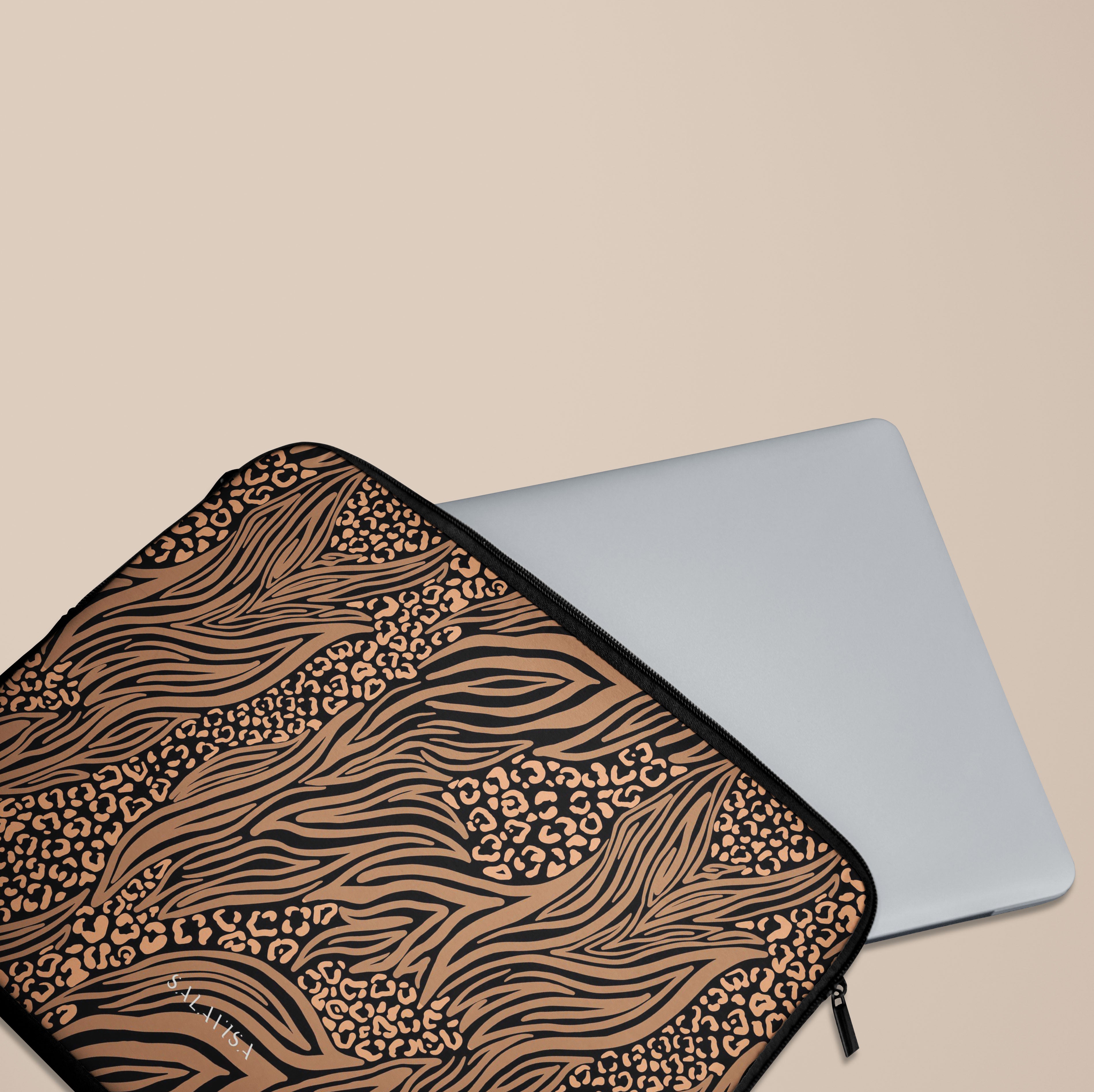Stylish Zebra & Leopard Print Laptop Sleeve - Protective 13-15 Inch Laptop Case for MacBook, Dell, HP - Perfect for Work, School & Travel Accessories