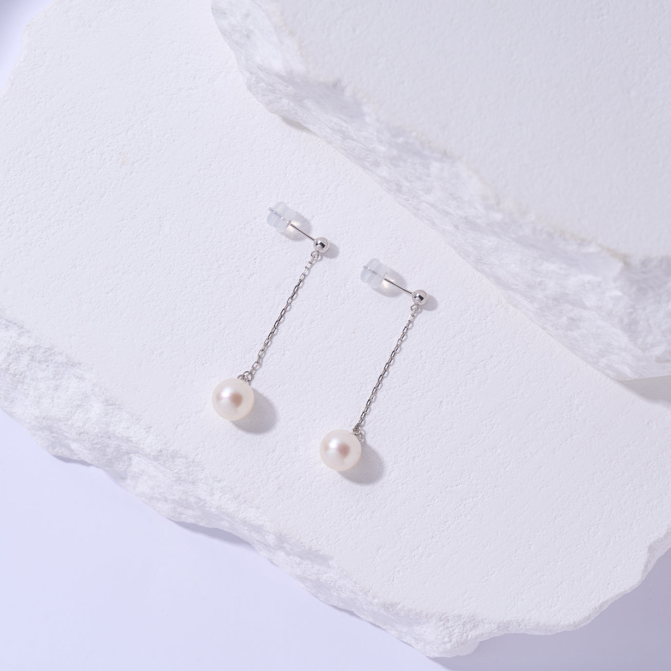 18K Gold Freshwater Pearl Earrings for Women - Elegant Dangle Pearl Jewelry Gift for Wedding, Anniversary & Special Occasions