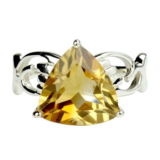 Natural Citrine Faceted Gemstone Sterling Silver Ring for Women – Elegant Jewelry Gift for Birthday, Anniversary & Special Occasions