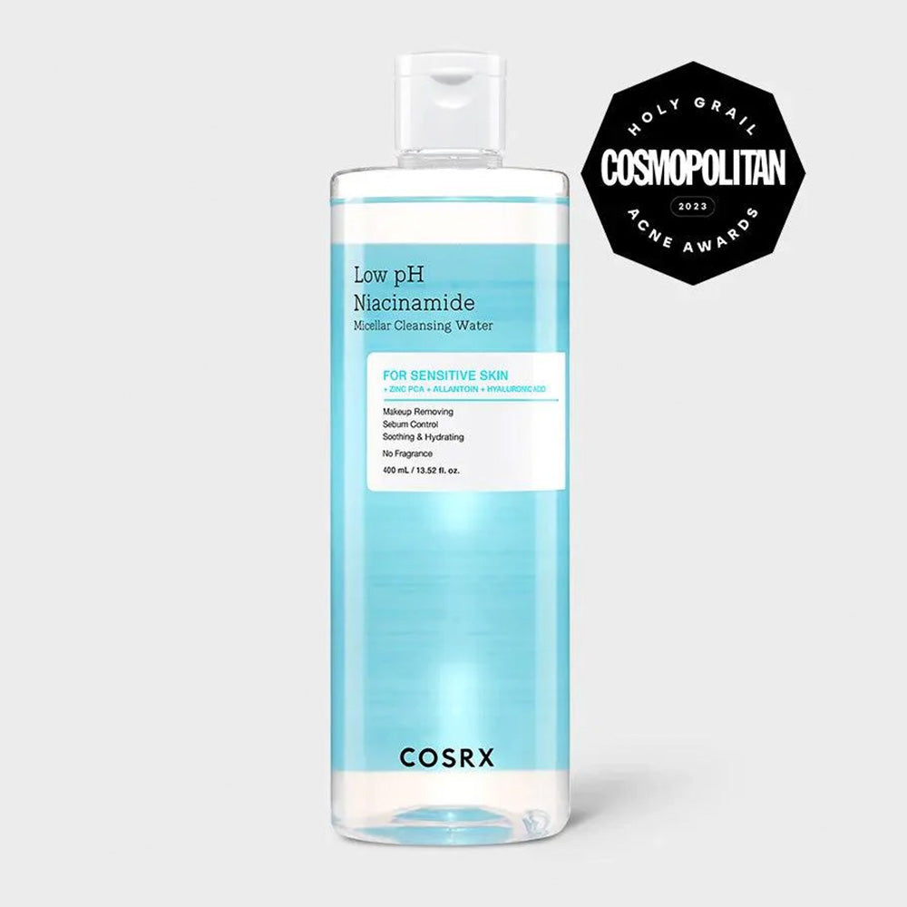 Niacinamide Micellar Cleansing Water for Sensitive Skin - Low pH Gentle Facial Cleanser for Makeup Removal & Daily Skincare Routine