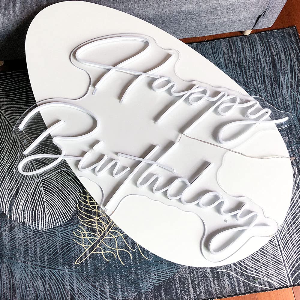 Happy Birthday Neon Sign - Dimmable LED Wall Decor for Bedroom, Home Party, Girls Gift (24x13 Inches) | Perfect for Birthday Celebrations, Room Decor & Special Occasions
