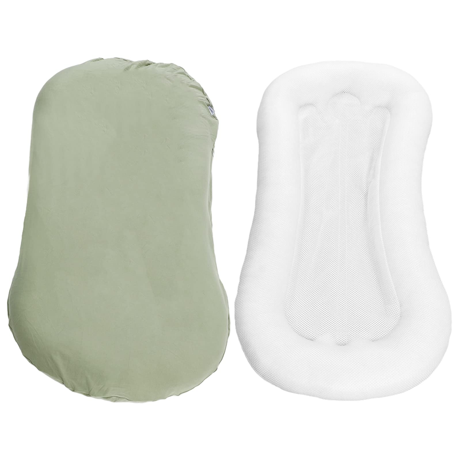 **Ergonomic Baby Nest Bed & Lounger - Soft Cotton Cushion for Newborns, Easy to Clean, Portable & Safe (Green) | Perfect for Co-Sleeping, Nursery, and Travel**