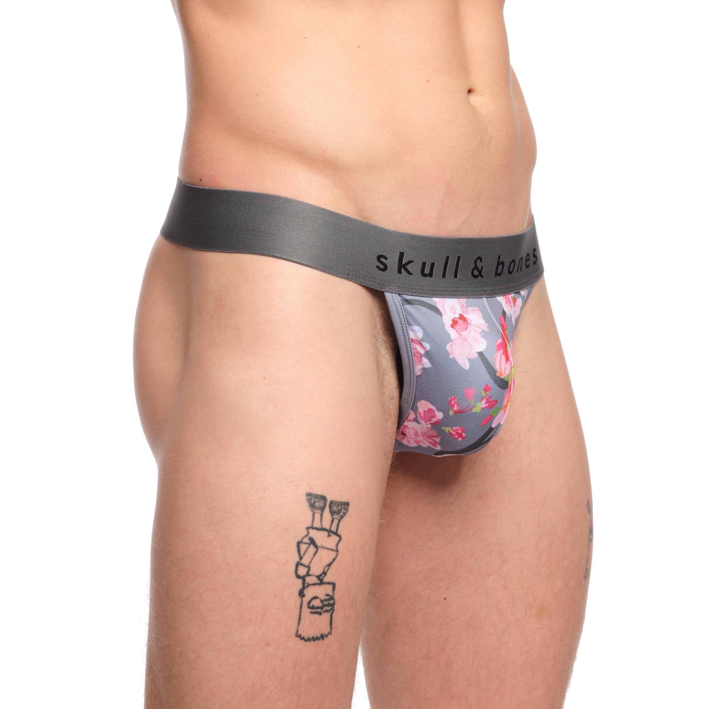 Cherry Blossom Thong Underwear for Women - Soft Grey Lace Panties - Comfortable & Sexy Everyday Wear for Date Night or Special Occasions