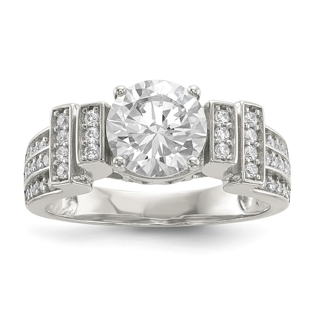 925 Sterling Silver Cubic Zirconia Tiered Pave Ring for Women | Elegant Stackable Wedding Band, Anniversary Gift for Her | Perfect for Bridal Shower, Engagement Party & Special Occasions