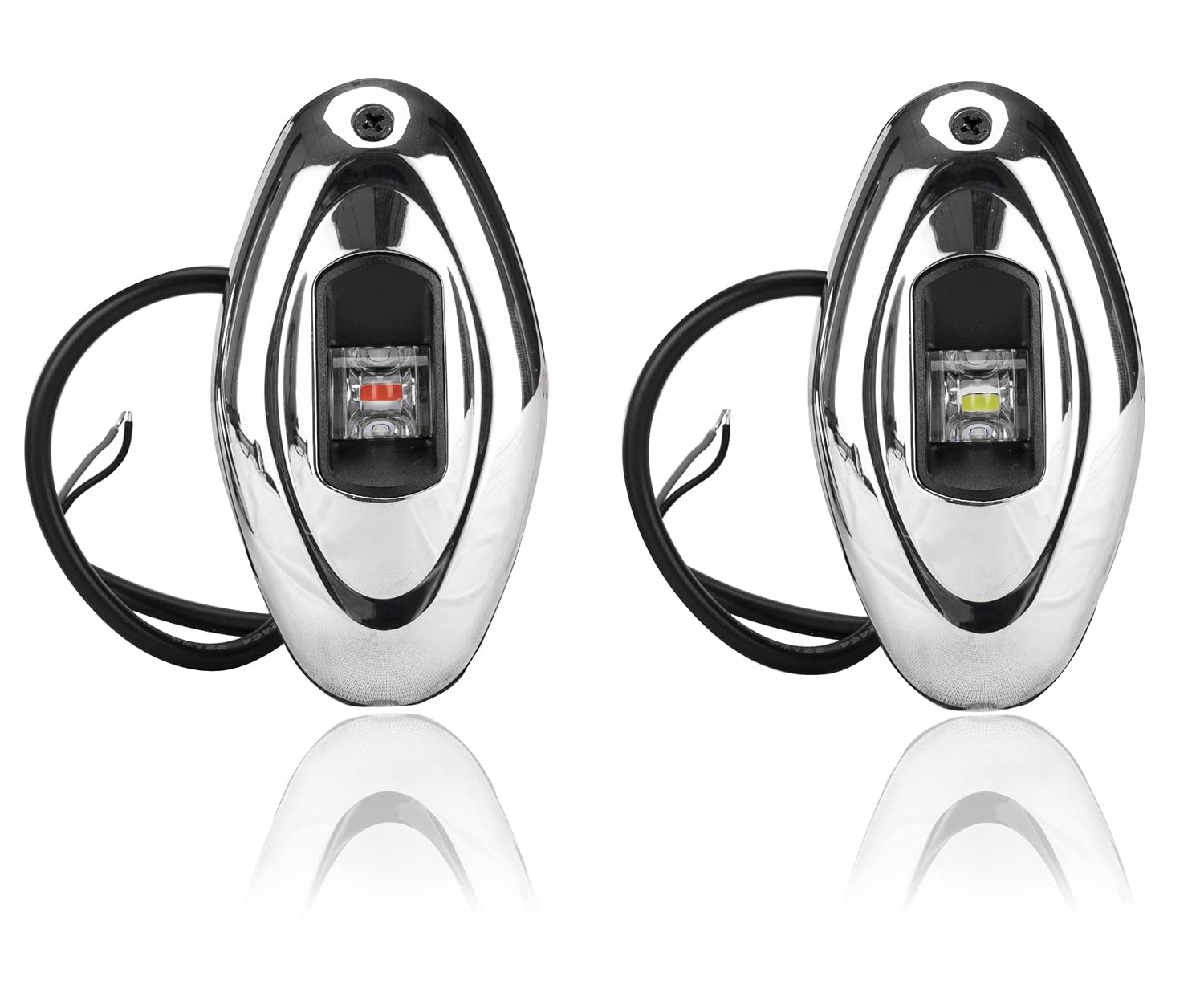 Premium Stainless Steel LED Boat Navigation Lights - Waterproof Marine Bow Lights for Pontoon, Skeeter, Power Boats & Skiffs | Perfect for Night Fishing, Sailing & Water Safety