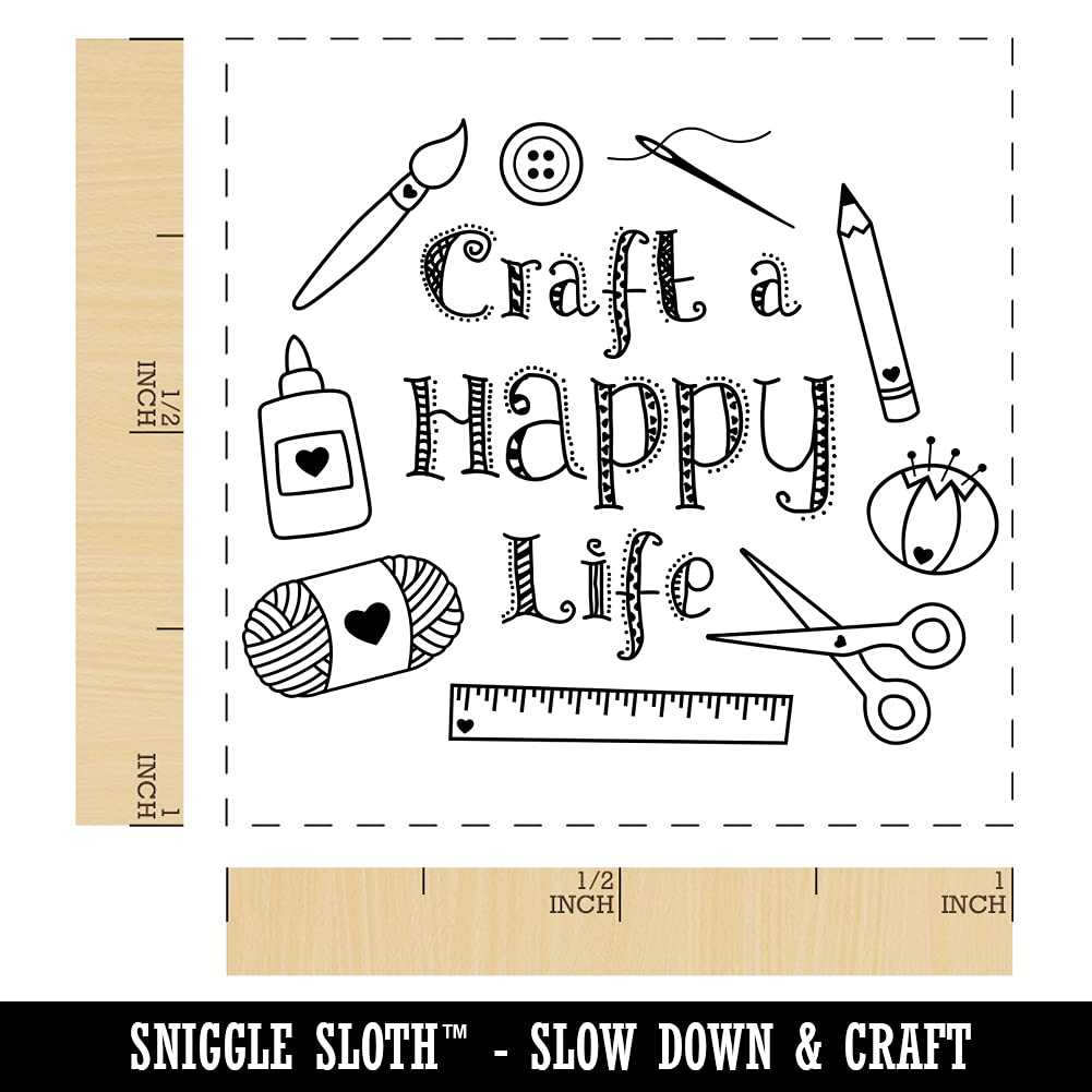 Self-Inking Rubber Stamp - 1 Inch Small Crafting Sewing Stamp with Red Ink - Perfect for DIY Scrapbooking, Card Making & Fabric Projects