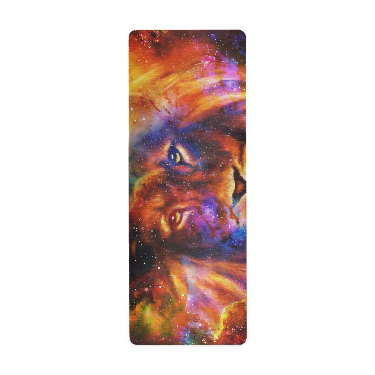 ALAZA Non-Slip Cosmic Galaxy Lion Portrait Yoga Mat - Foldable Exercise Mat with Towel Texture for Women & Girls | Perfect for Home Yoga, Gym Workouts & Meditation