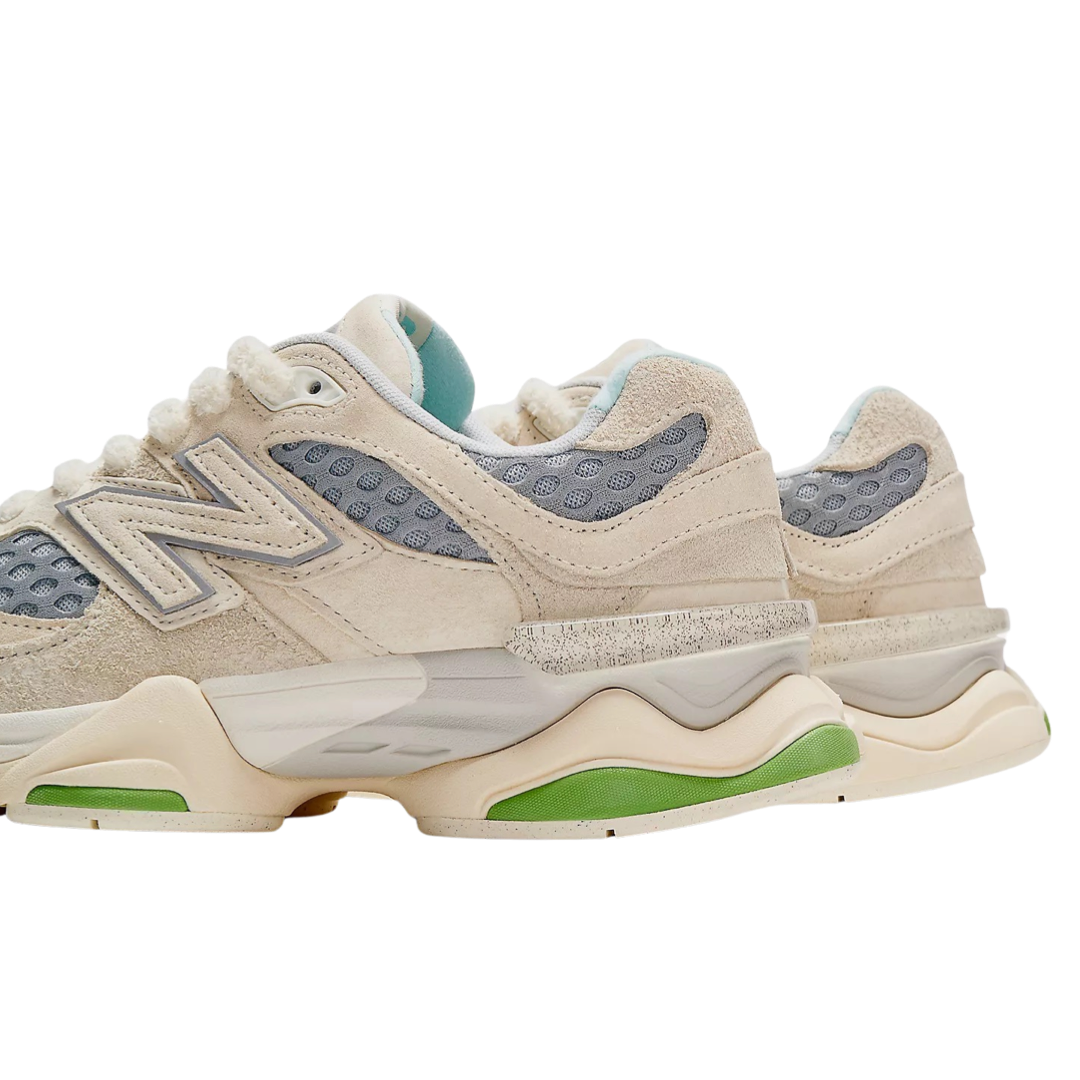 New Balance 9060 Bricks & Wood Sneakers in Beige, Grey & Green - Stylish Comfort for Running, Walking & Casual Wear
