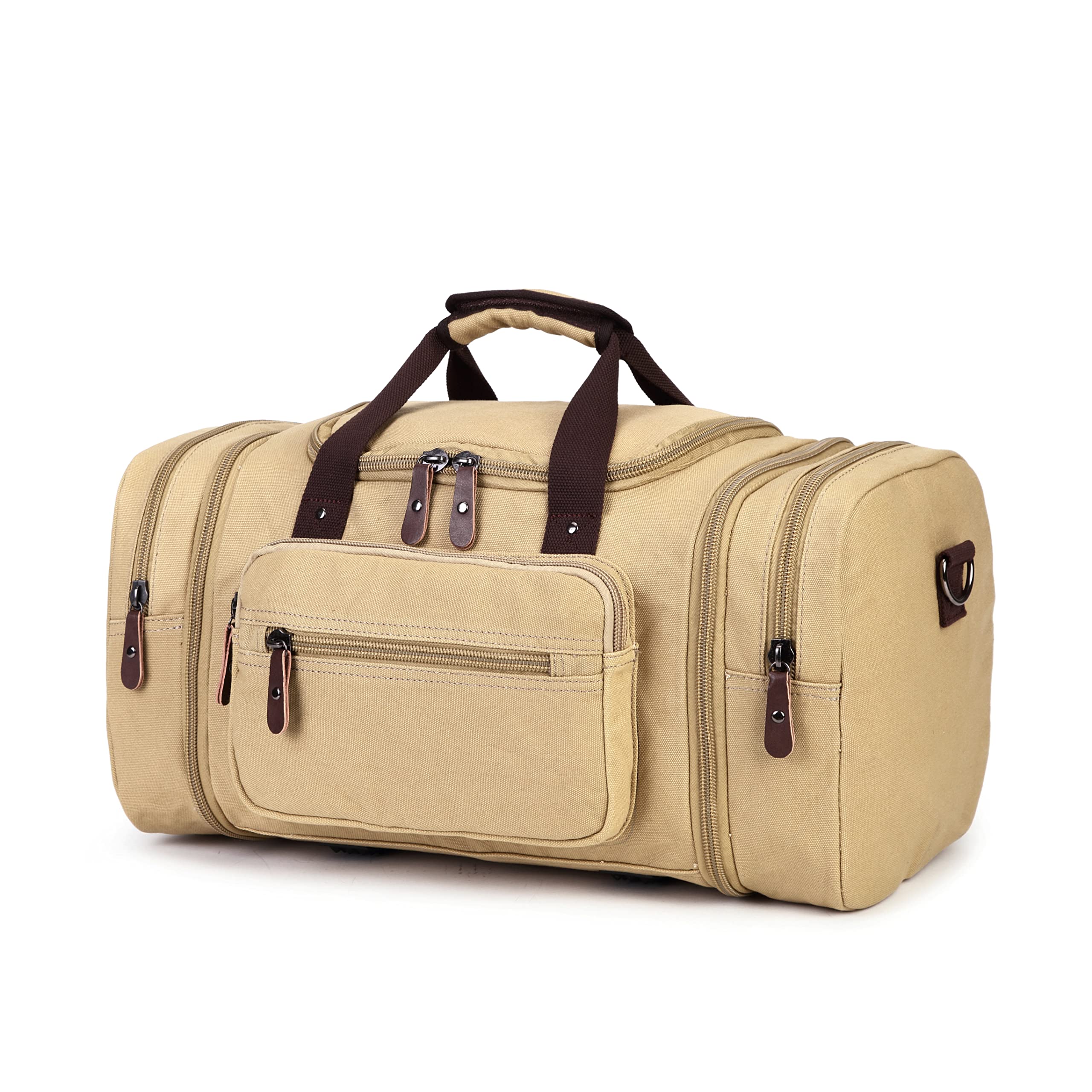 Sechunk Large Canvas Duffle Bag - Waterproof Travel Duffel Bag for Men & Women, Gym, Overnight Trips, Weekend Getaways & Outdoor Adventures | Durable Shoulder Tote Luggage with Spacious Storage