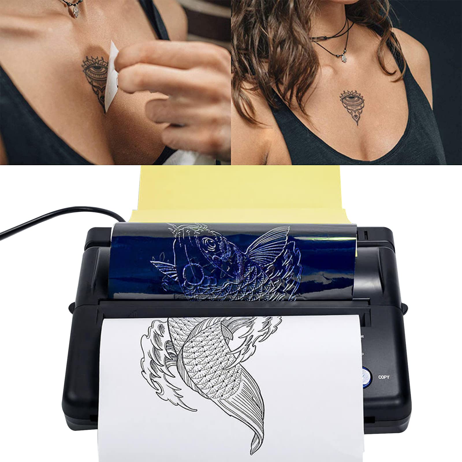Autdor Thermal Transfer Stencil Machine - Monochrome Portable Printer for DIY Crafts, T-Shirt Printing, and Label Making - Includes 30Pcs Letter Size Transfer Paper - USB Interface for PC Connectivity - Ideal for Home, Office, and Small Business Use