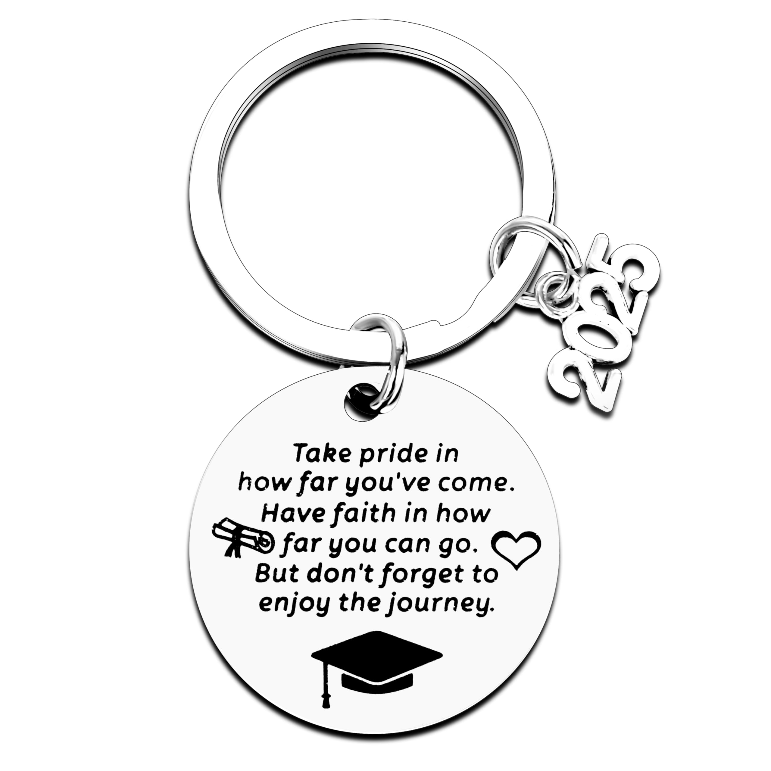 2025 Graduation Keychain - Inspirational Gift for Him, Her, Boys & Girls - Class of 2025 Graduation Present - Perfect for High School & College Graduation Ceremonies, Parties & Keepsakes