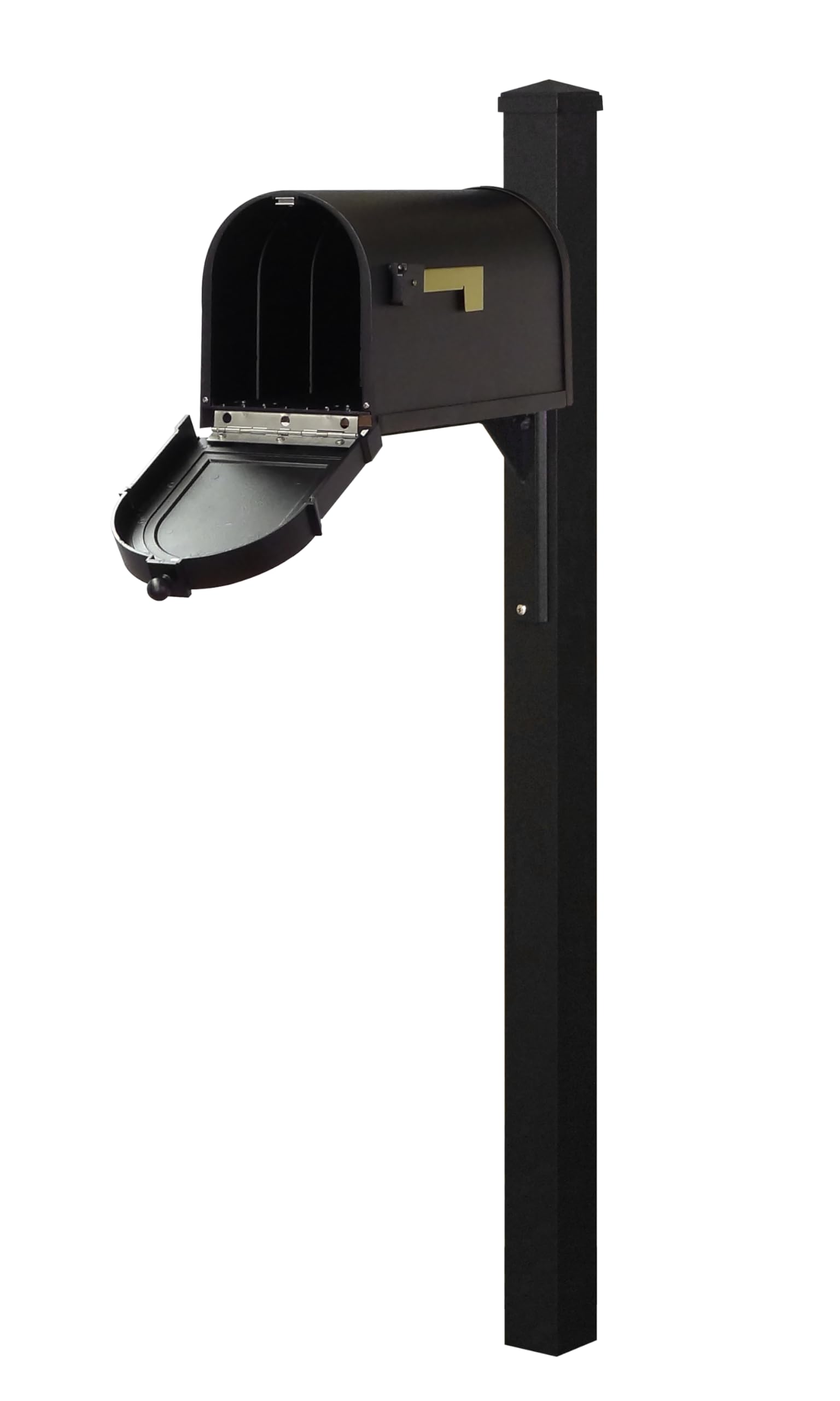 Special Lite Berkshire Curbside Mailbox with Wellington Post - Black Aluminum Mailbox with Post - SCB1015_SPK720-BLK | Durable Outdoor Mailbox for Homes & Businesses