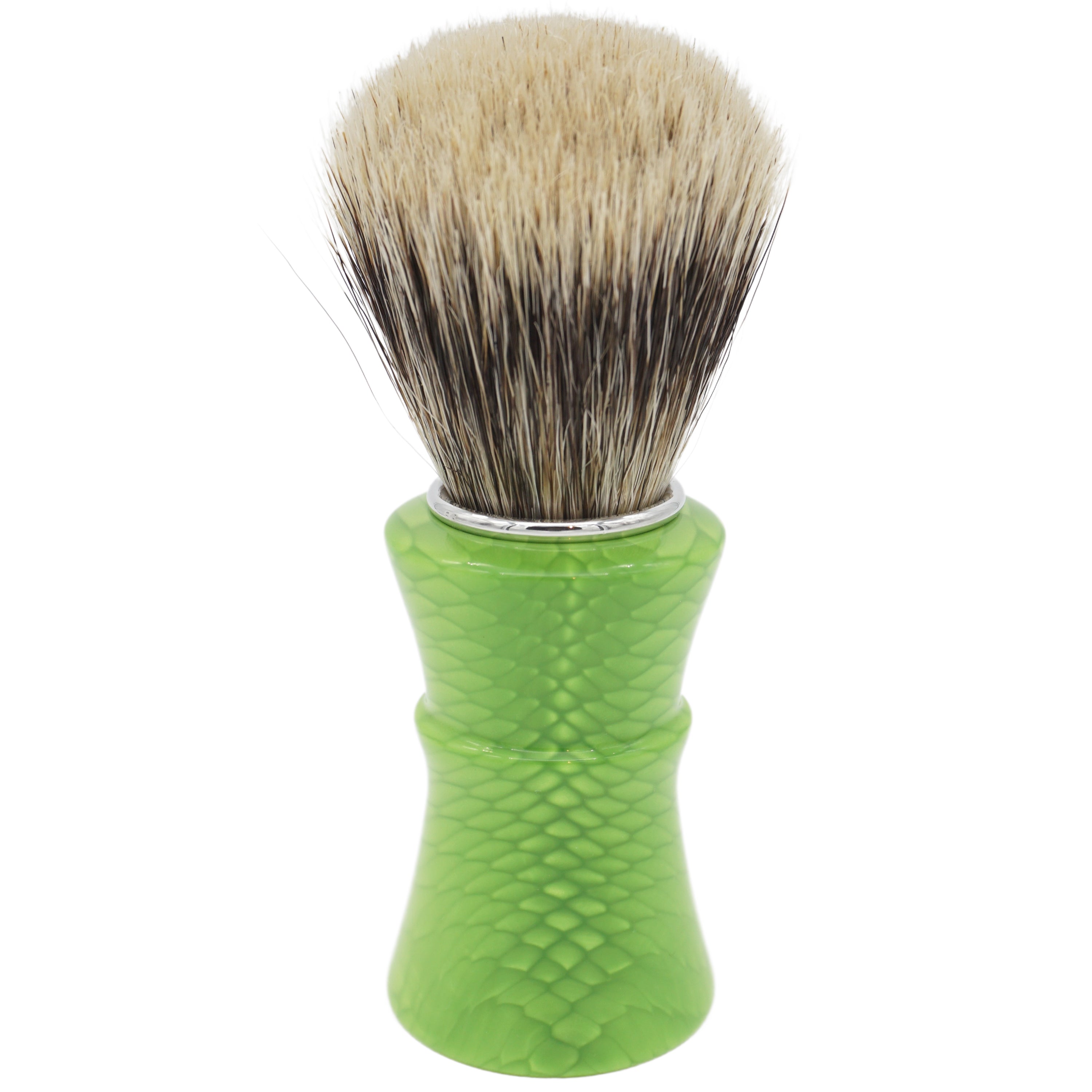 24mm Semogue Mistura Badger & Boar Hair Shaving Brush with AP Shave Co. Green Snakeskin Handle - Premium Handcrafted Shave Brush for Wet Shaving & Grooming