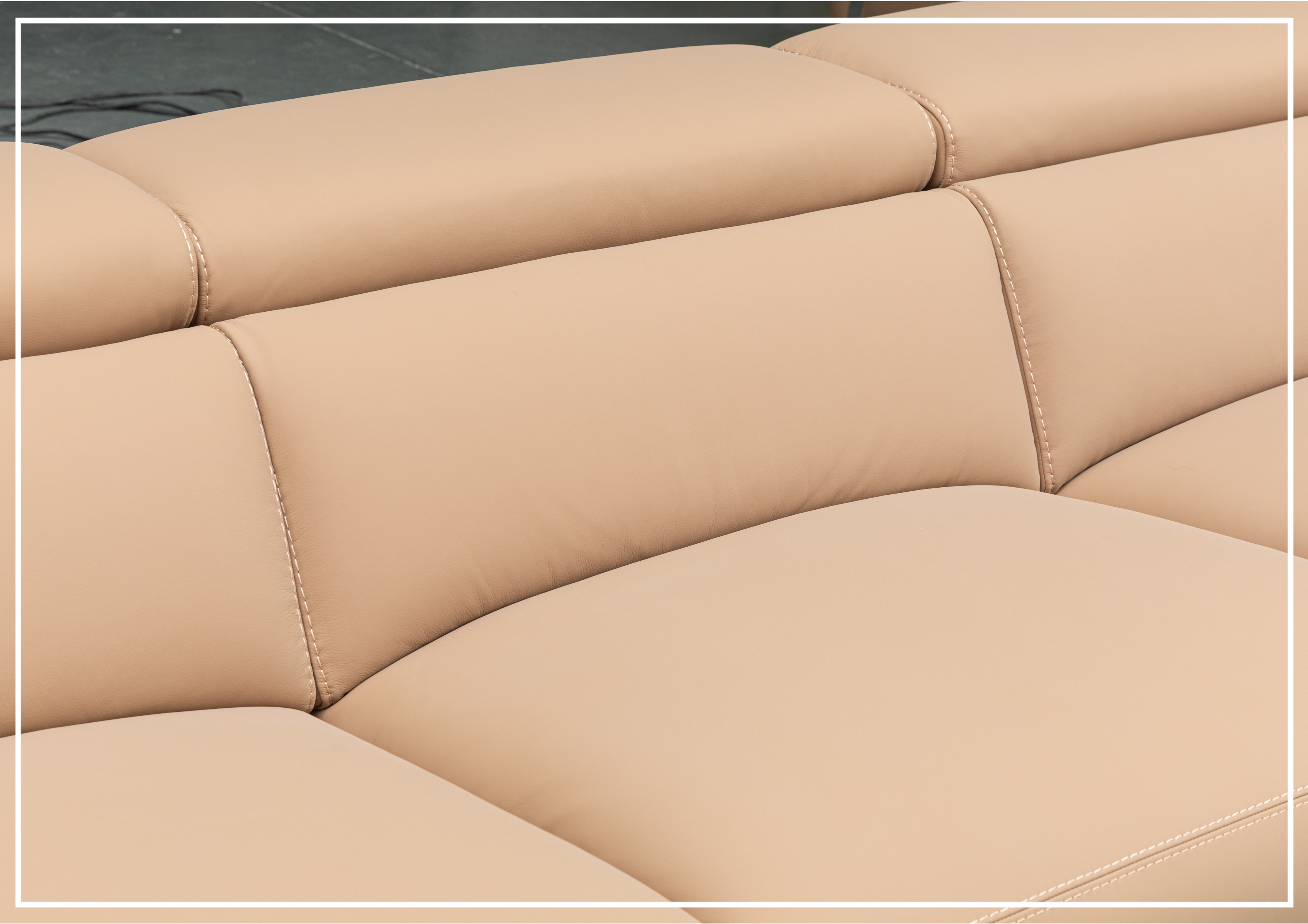Klaussner Prestigio 3-Seater Top Grain Leather Reclining Sofa - Stone Wash Finish - Comfortable Living Room Furniture for Relaxation & Movie Nights