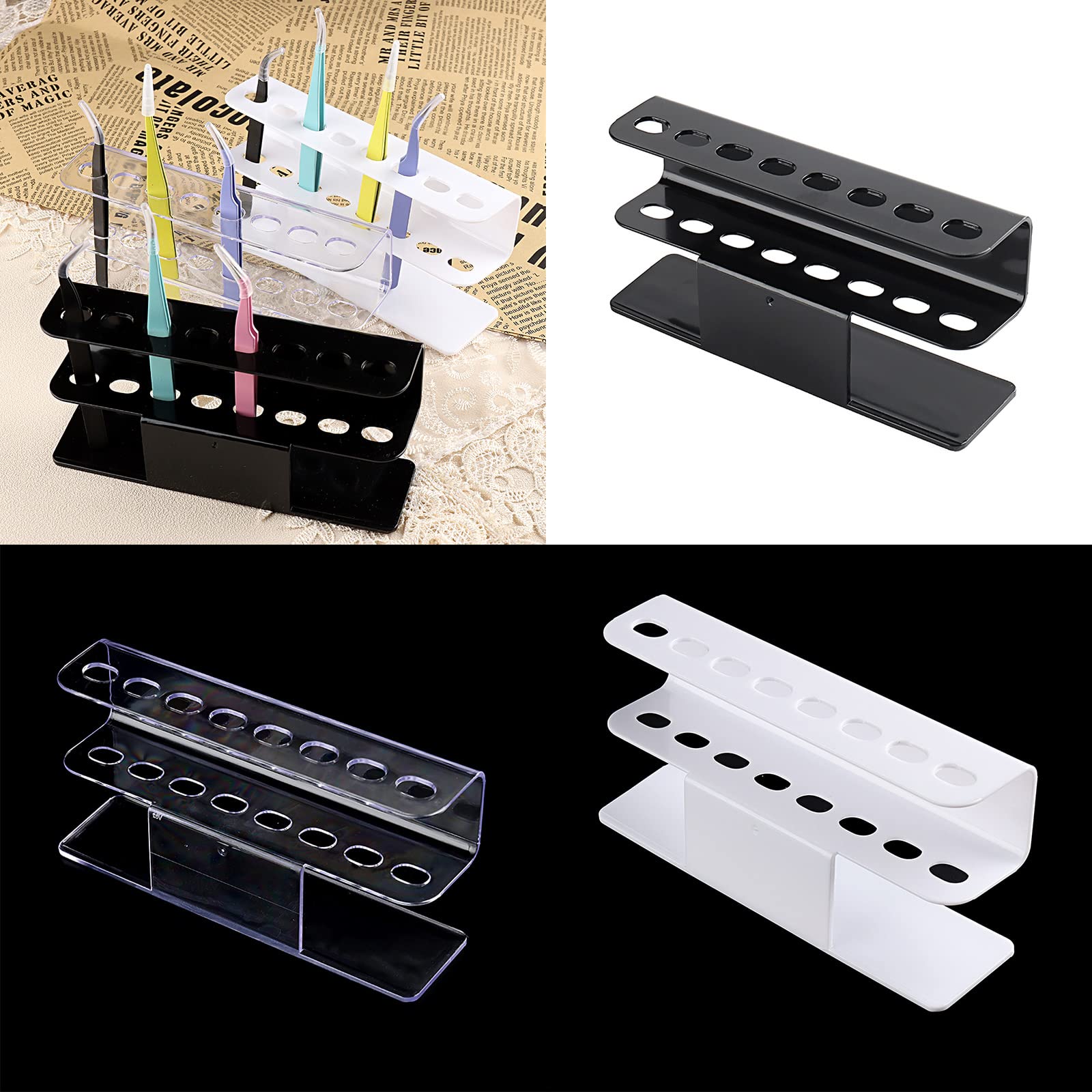 Professional Eyelash Extension Tweezers Stand Holder - Display & Storage Organizer for Lash Tools, Accessories, and Supplies - Perfect for Salon, Spa, and Home Use with Protective Cover