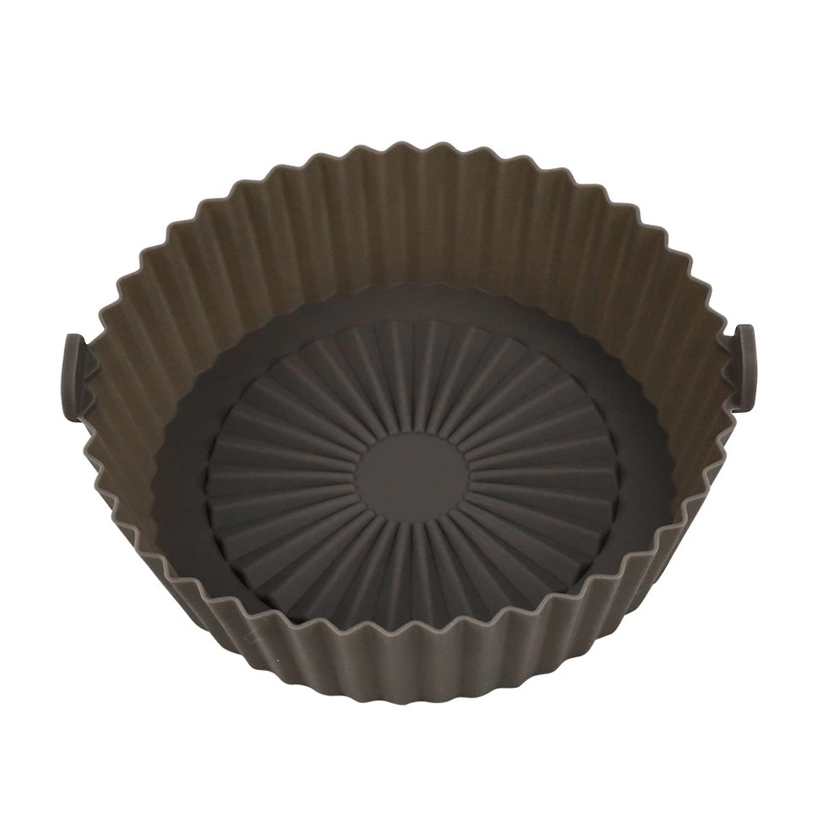 Non-Stick Silicone Air Fryer Pot - Round Oil-Proof Liner Bowl for Air Fryers, Heat Resistant Steamer Basket Replacement for Parchment Paper (Grey) - Perfect for Healthy Cooking, Baking, Roasting & Meal Prep in Kitchen