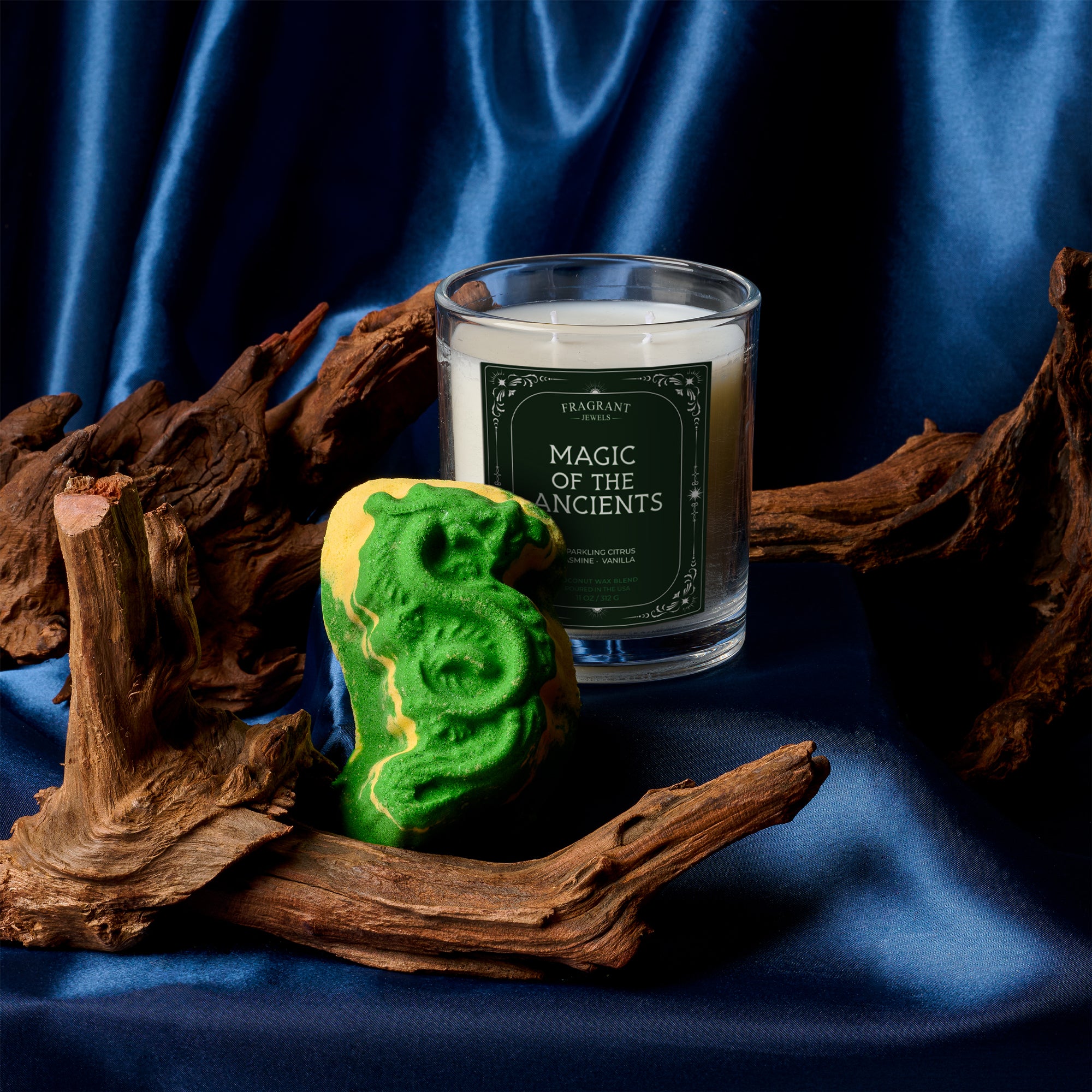 Ancient Magic Aromatherapy Candle & Bath Bomb Gift Set - Relaxing Spa & Meditation Essentials for Home Self-Care