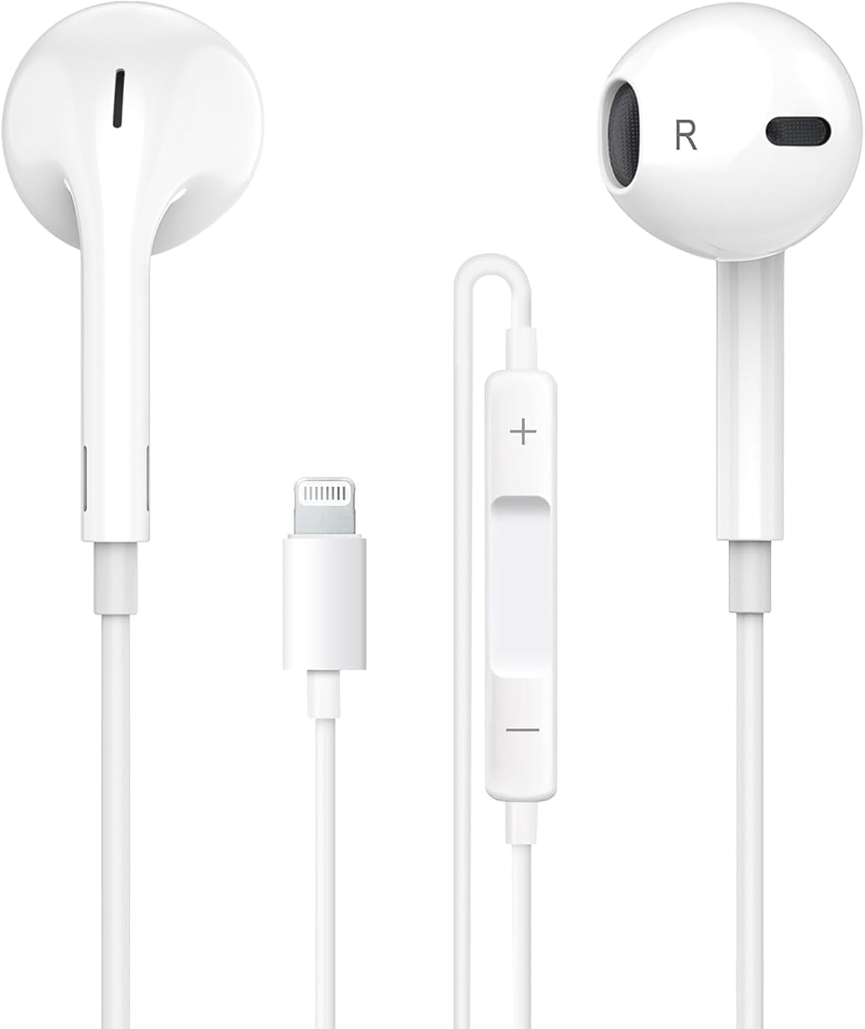 Apple Lightning Earphones with Built-in Mic & Volume Control - Noise Cancelling Wired Earbuds for iPhone 14/13/12/11/XR/XS/X/8/7/SE/Pro/Pro Max - Perfect for Music, Calls & Gaming