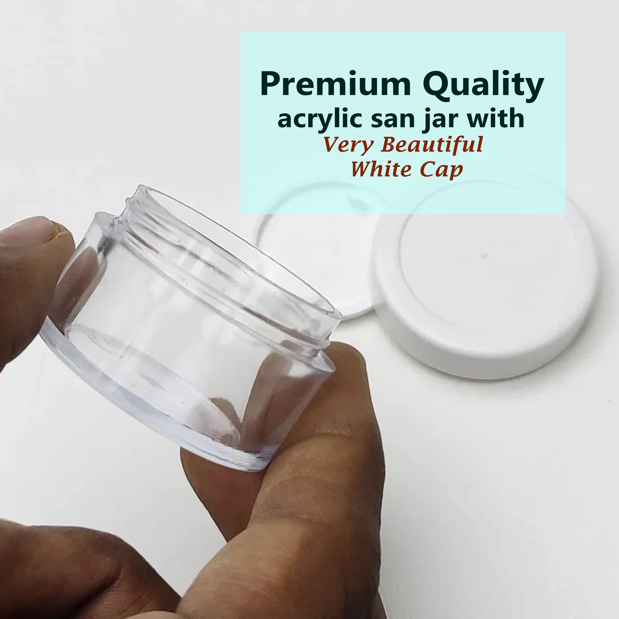 NSB Herbals 12-Pack 15g Clear Acrylic Cosmetic Jars with White Leakproof Lids - Perfect for Lip Balm, Lip Scrub, Body Butter, Eyeshadow & DIY Makeup Storage | Travel-Friendly Beauty Containers for Home & Salon Use