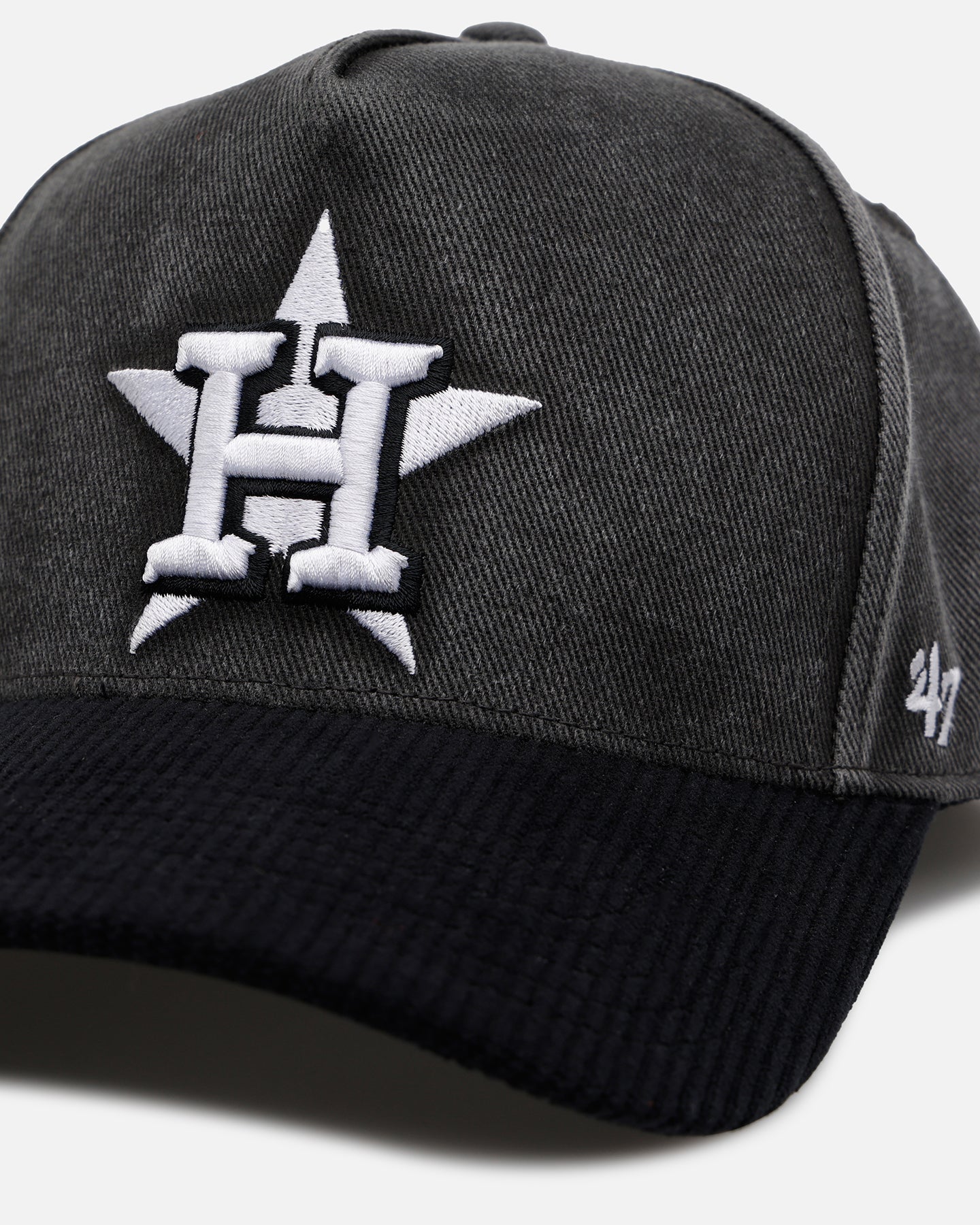 47 Brand Houston Astros 'Apollo Corduroy' Snapback Hat - Black Adjustable Baseball Cap for Men & Women - Perfect for Sports Games, Casual Wear & Fan Collections