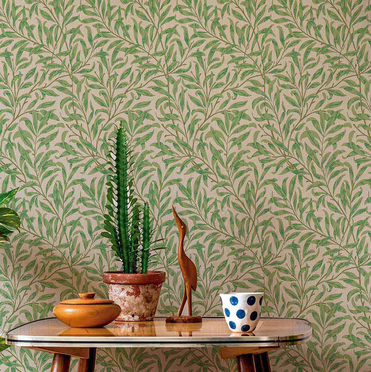 Green Leaf Peel and Stick Removable Wallpaper 8824 - Self-Adhesive Decorative Vinyl for Bedroom, Living Room, and Office Walls - Easy to Apply & Remove