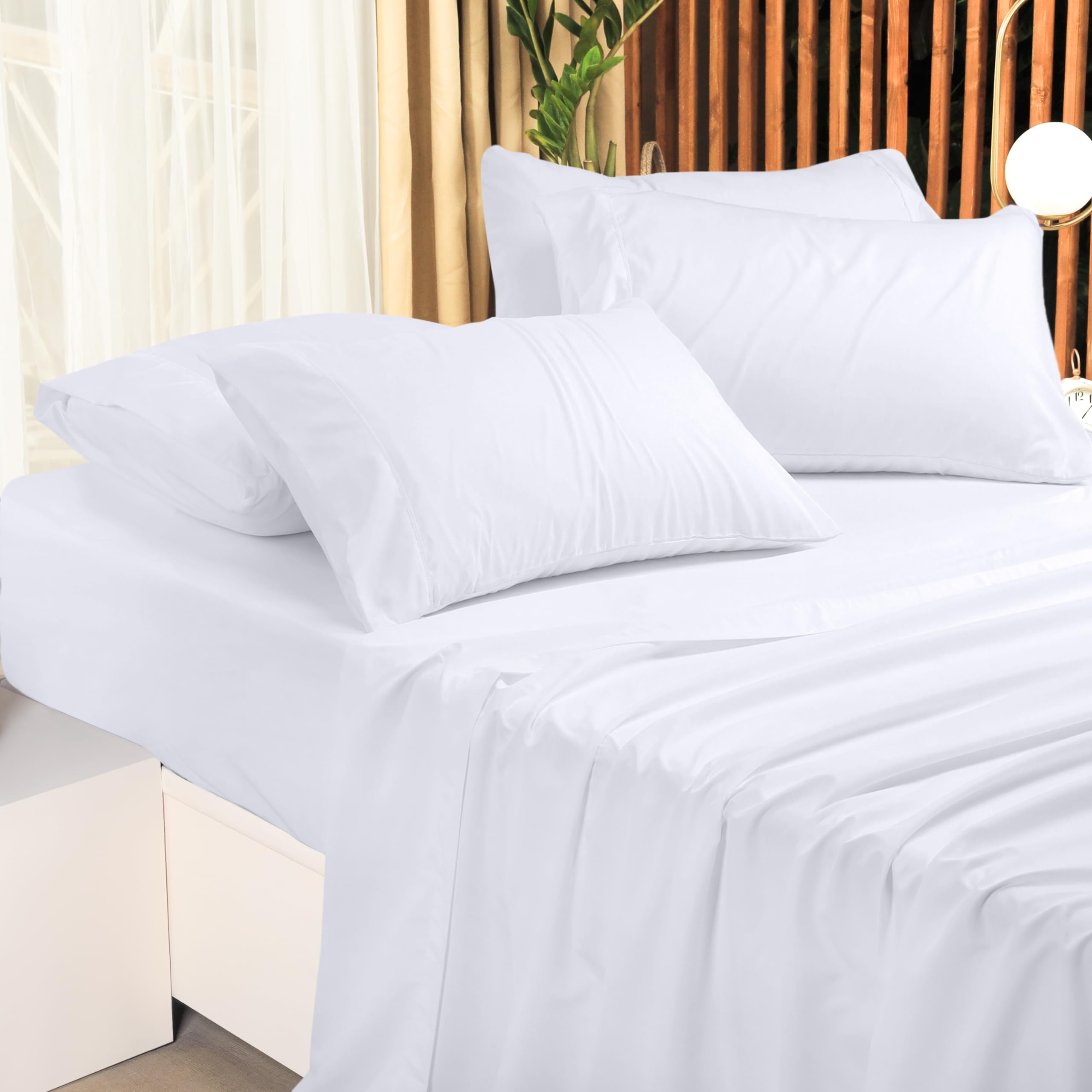 Utopia Bedding Queen Size Bed Sheets Set - 10-Piece Bulk Pack - Ultra Soft Brushed Microfiber Sheets - Shrink & Fade Resistant - Easy Care White Bedding - Perfect for Hotels, Spas, Guest Rooms & Home Use