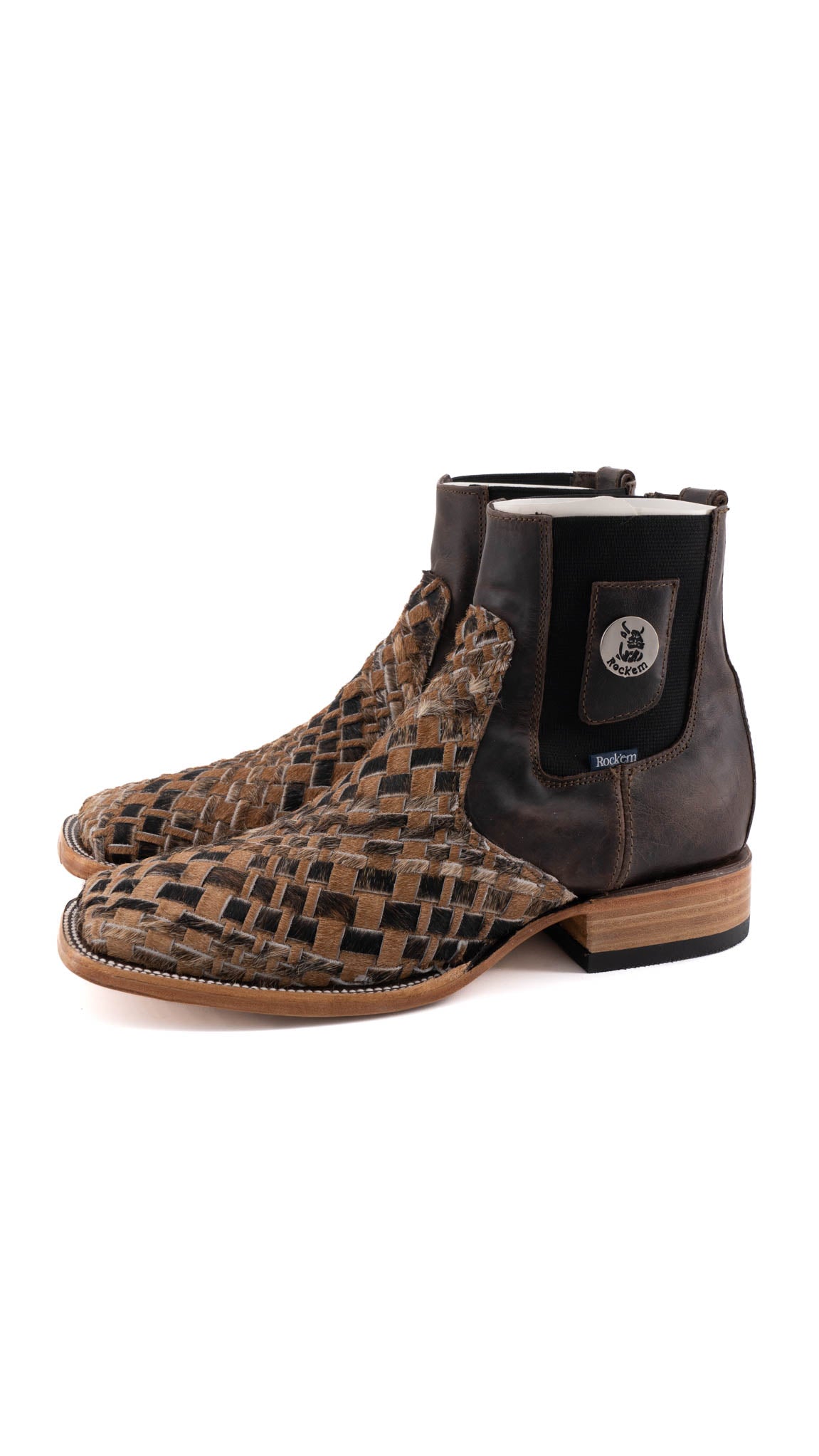 Men's Genuine Cowhide Leather Boots Size 8.5 - Square Toe Western Style Boots for Men | Perfect for Cowboy Rides, Country Music Festivals & Outdoor Adventures