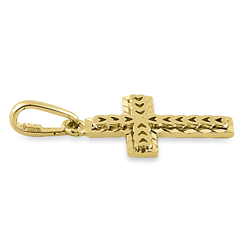 14K Solid Yellow Gold Small Heart Cross Pendant Necklace - Elegant Religious Jewelry for Women, Perfect for Gifts, Baptism, Weddings & Everyday Wear
