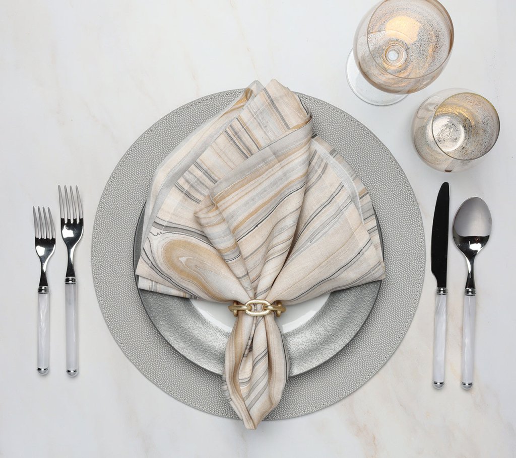 Luxury Shagreen Placemats Set of 4 - Waterproof & Heat-Resistant Table Mats for Dining, Kitchen, and Party Decor - Elegant Home Tableware for Everyday Use and Special Occasions